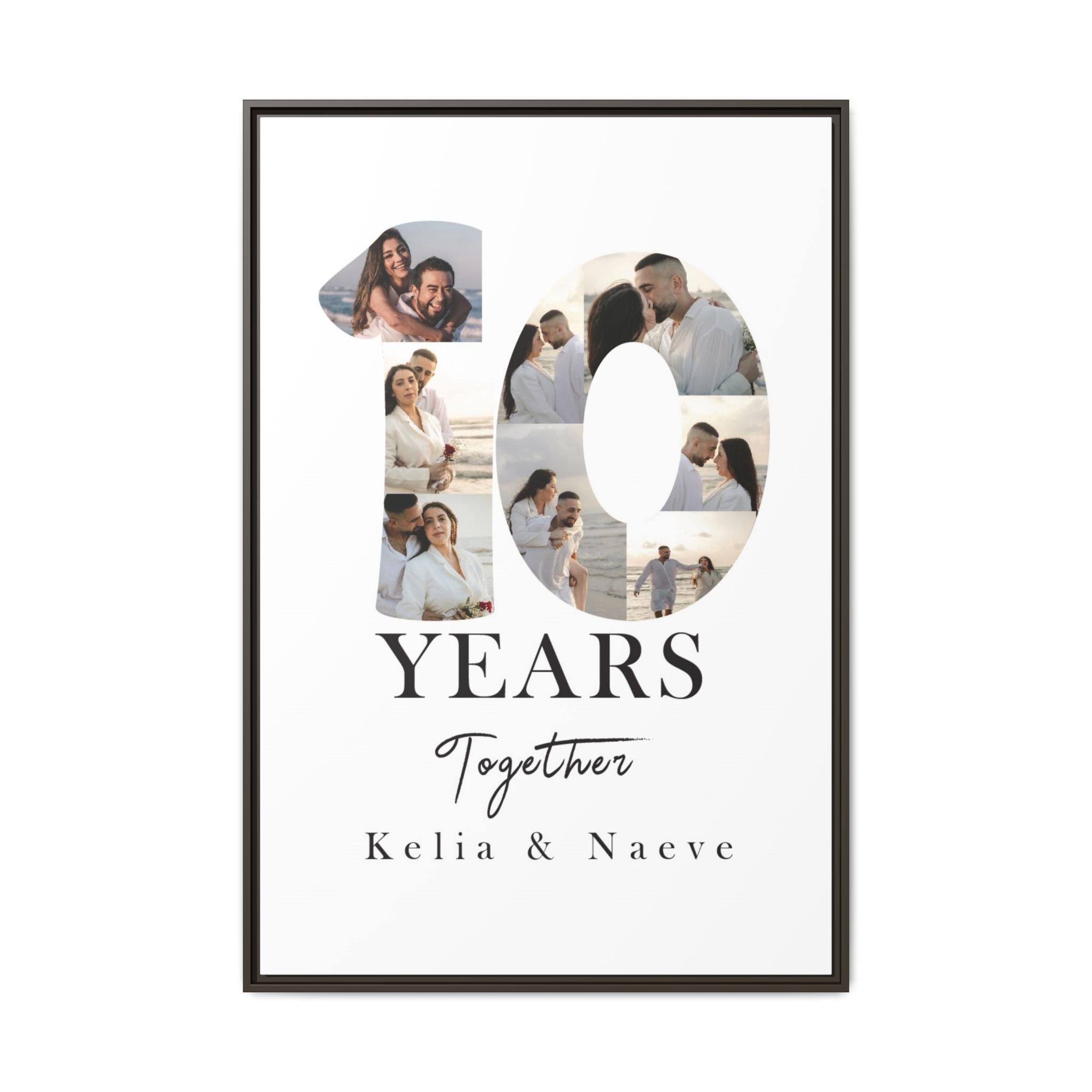 Years Together Framed Canvas Print | Anniversary Timeline Wall Art for Couples | Matte Canvas, Framed (Multi-color)