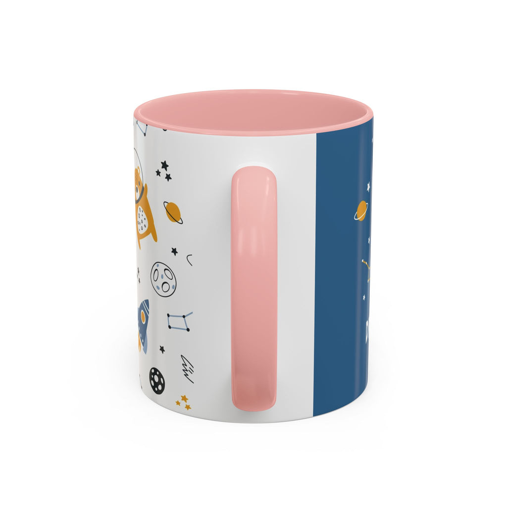Space Bear Accent Coffee Mug | Cute Astronaut Teddy Cup with Dream Big Quote | 11oz 15oz Ceramic Gift