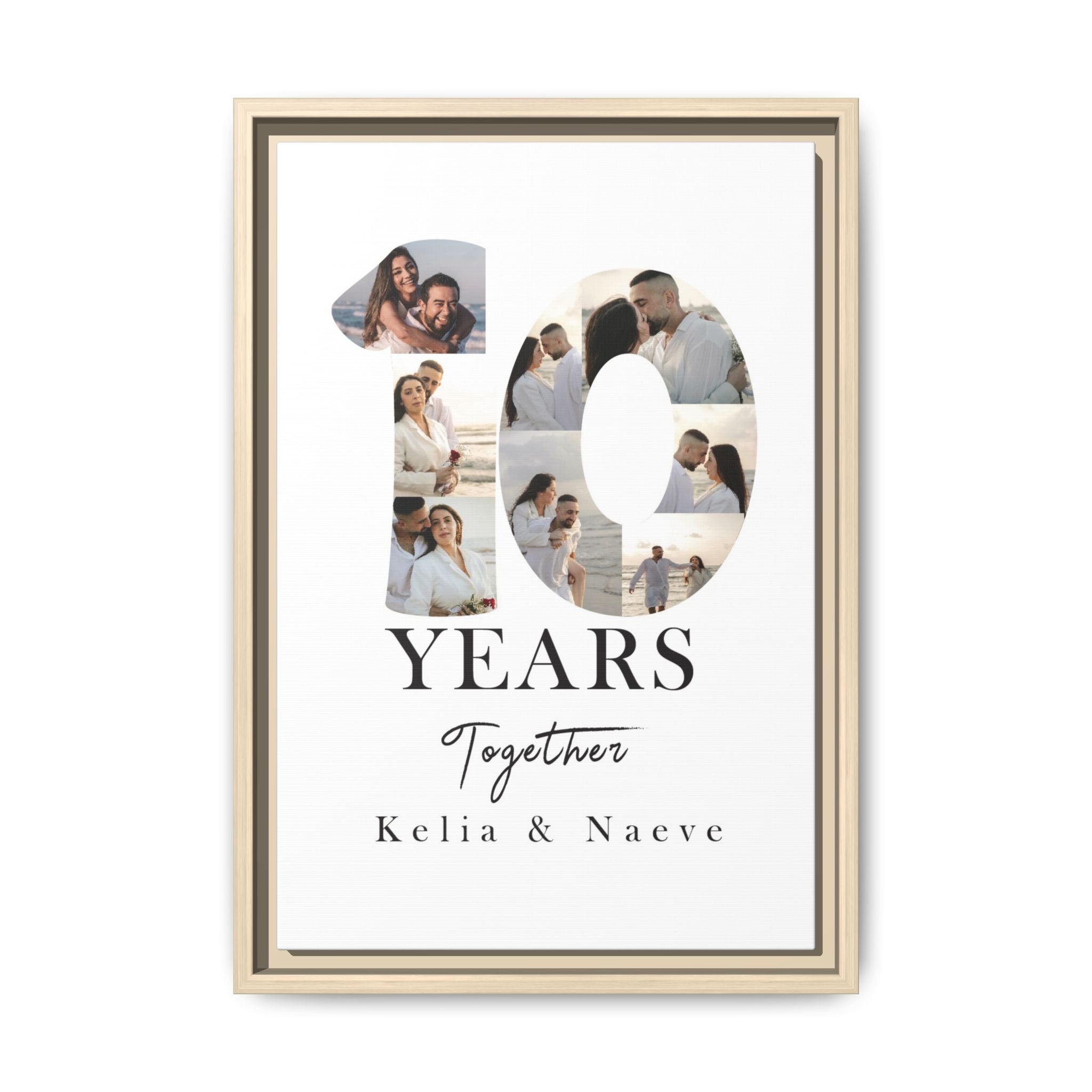 Years Together Framed Canvas Print | Anniversary Timeline Wall Art for Couples | Matte Canvas, Framed (Multi-color)