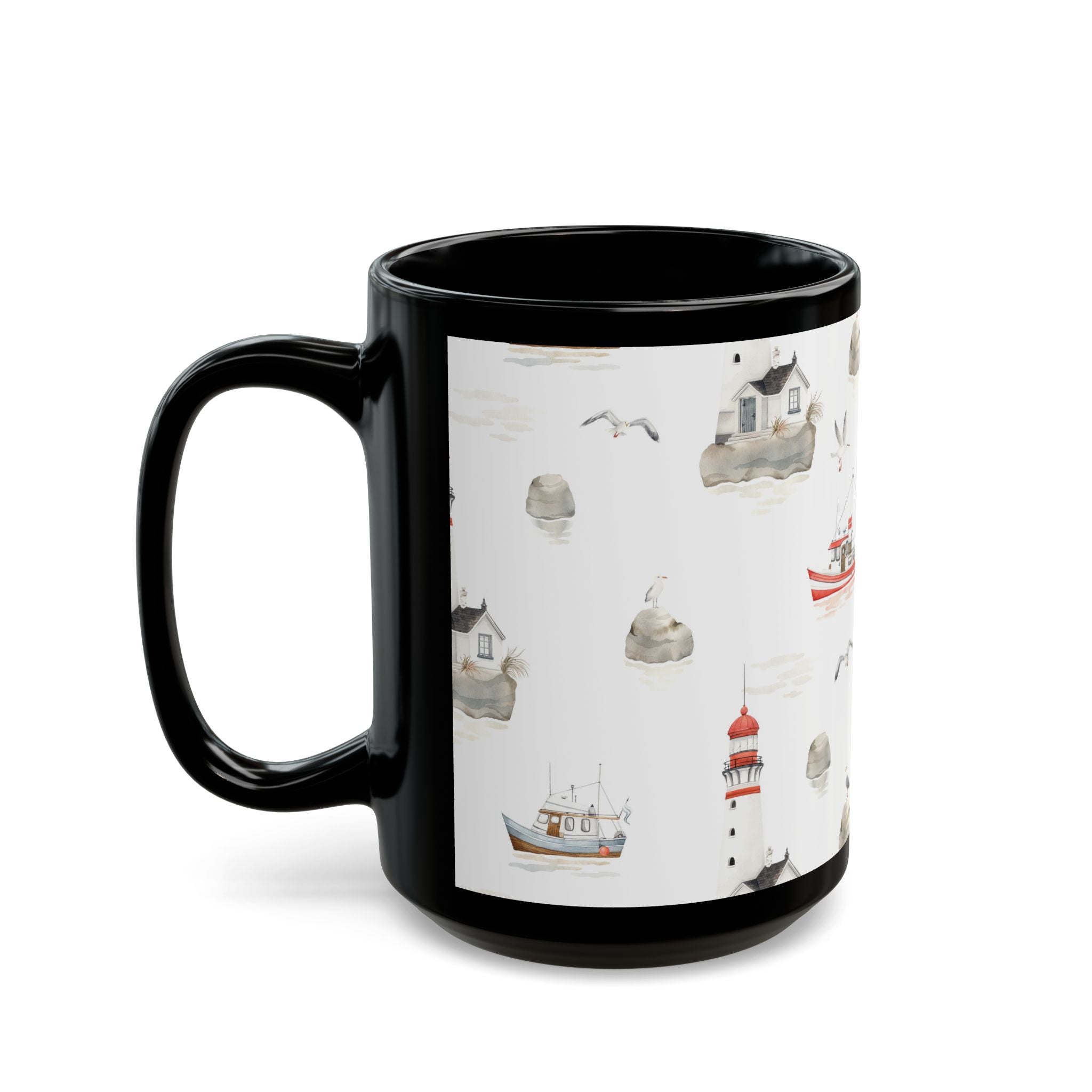 Lighthouse Coastal Mug | Nautical Seaside Tea & Coffee Cup 11oz 15oz