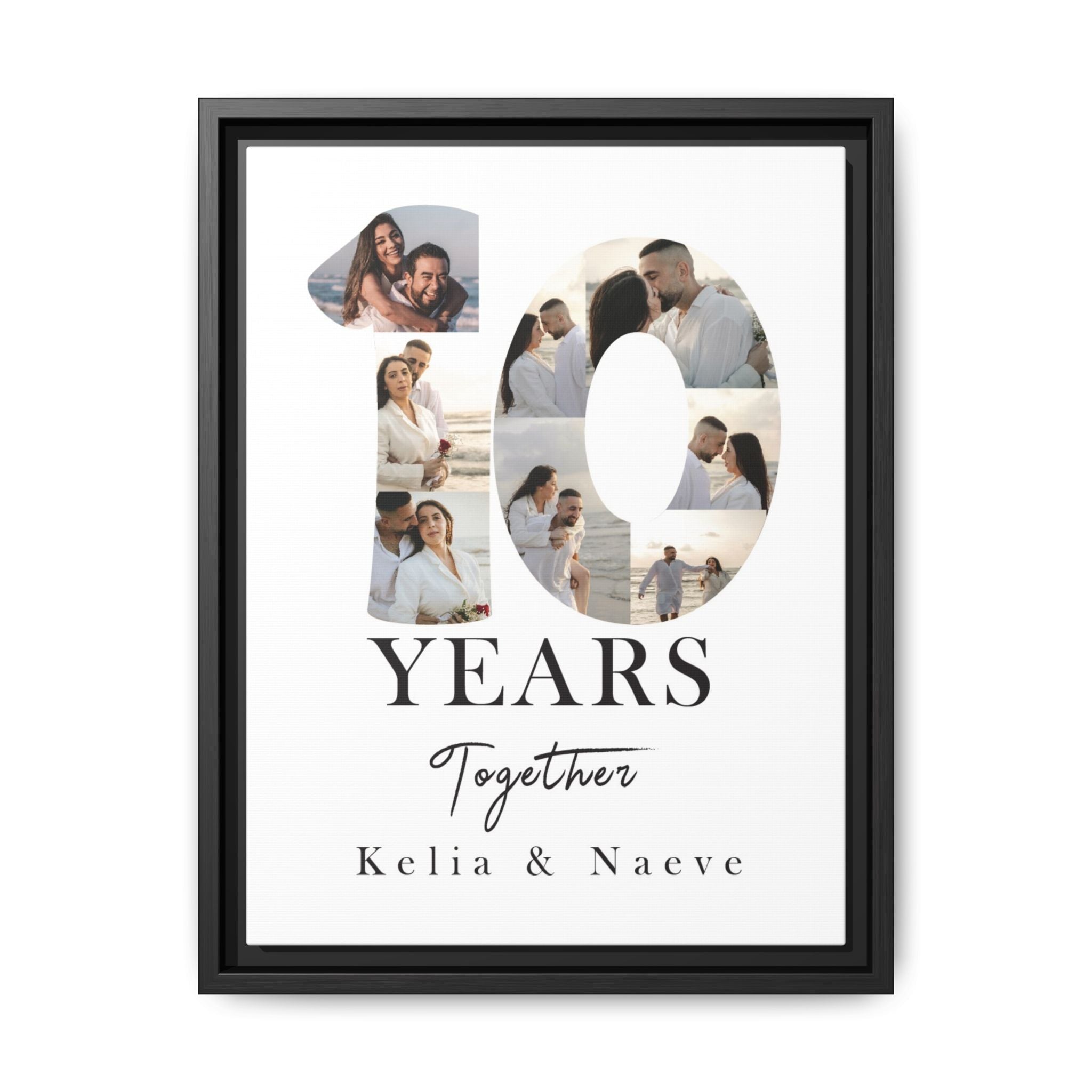 Years Together Framed Canvas Print | Anniversary Timeline Wall Art for Couples | Matte Canvas, Framed (Multi-color)