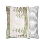 Woodland Deer Square Pillow Cover | Soft Green Forest Decorative Cushion Case for Nursery & Cabin Decor