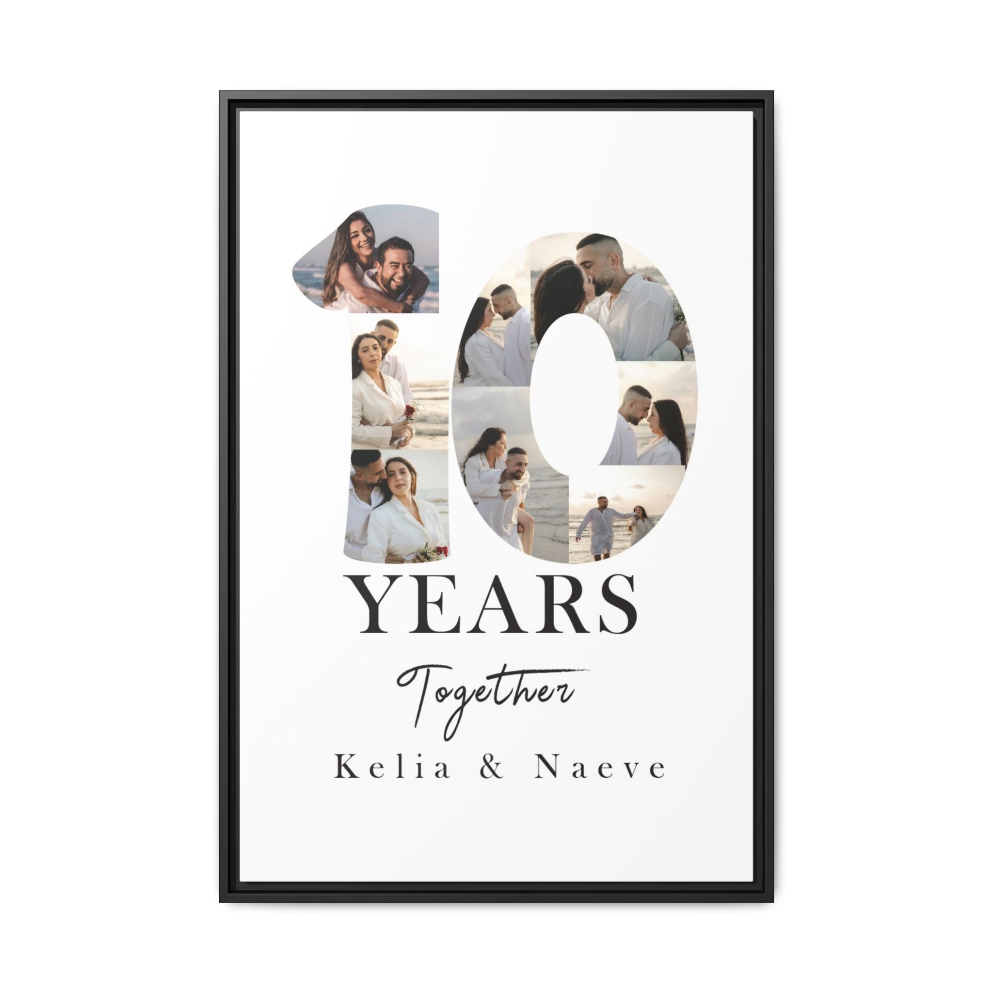 Years Together Framed Canvas Print | Anniversary Timeline Wall Art for Couples | Matte Canvas, Framed (Multi-color)