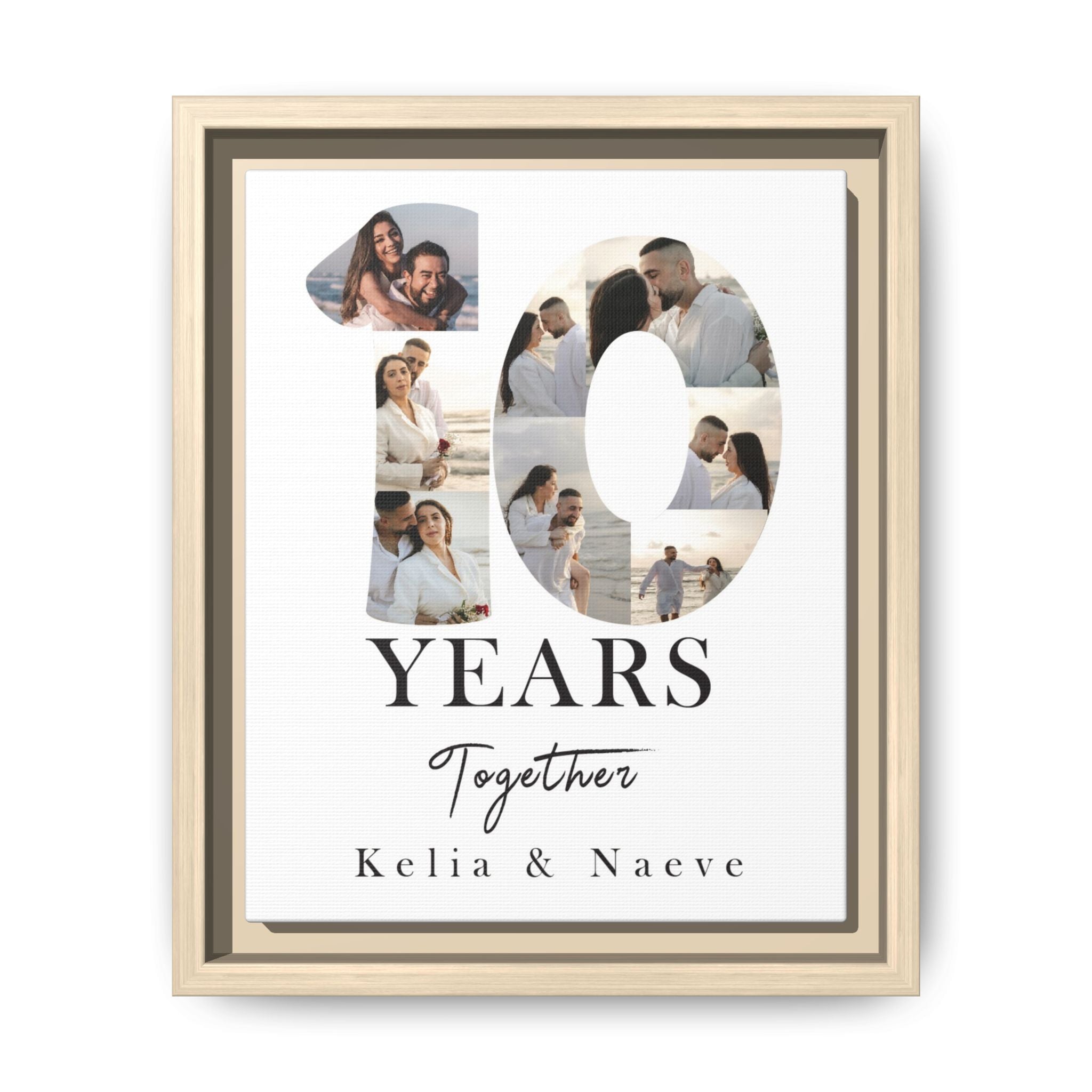 Years Together Framed Canvas Print | Anniversary Timeline Wall Art for Couples | Matte Canvas, Framed (Multi-color)