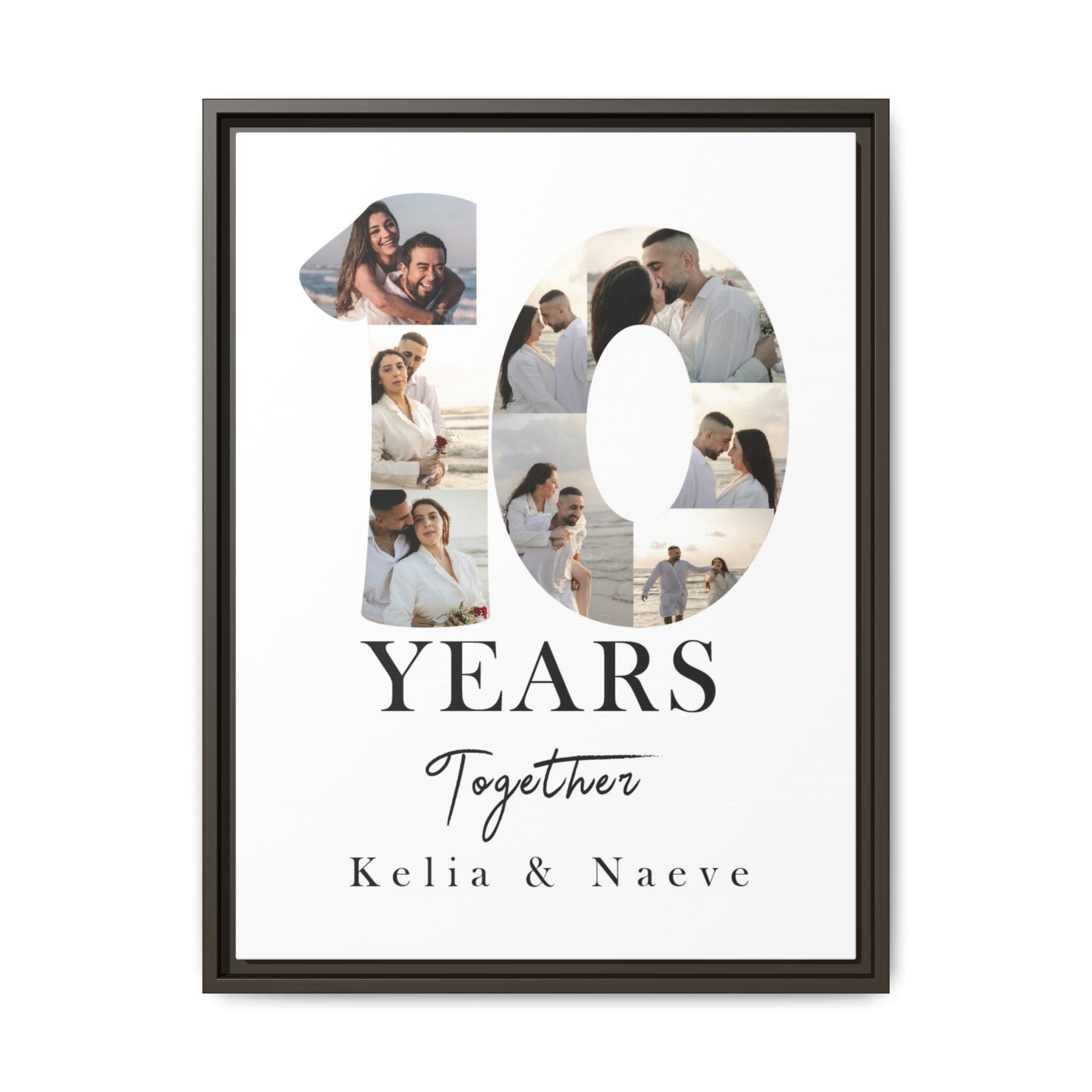 Years Together Framed Canvas Print | Anniversary Timeline Wall Art for Couples | Matte Canvas, Framed (Multi-color)