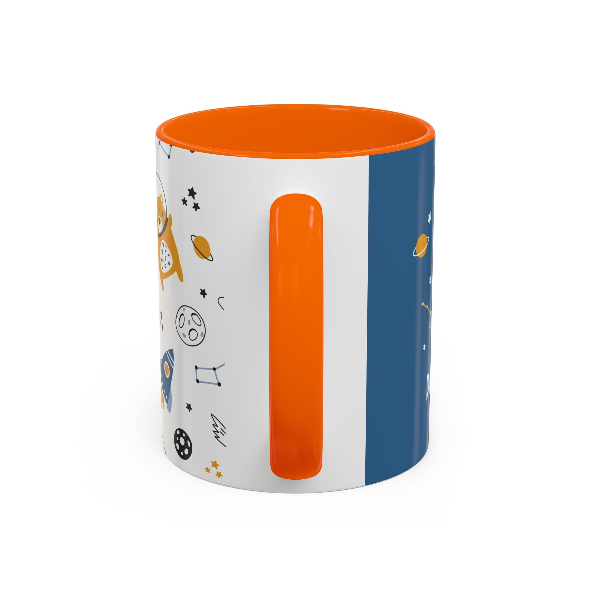 Space Bear Accent Coffee Mug | Cute Astronaut Teddy Cup with Dream Big Quote | 11oz 15oz Ceramic Gift