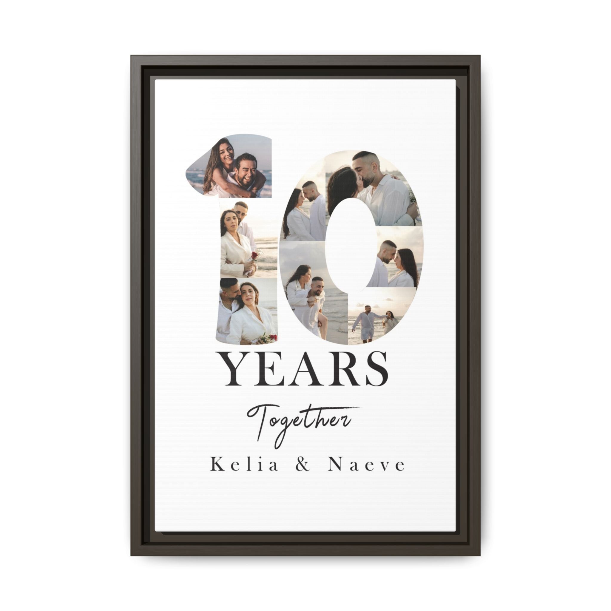 Years Together Framed Canvas Print | Anniversary Timeline Wall Art for Couples | Matte Canvas, Framed (Multi-color)