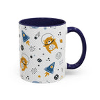 Space Bear Accent Coffee Mug | Cute Astronaut Teddy Cup with Dream Big Quote | 11oz 15oz Ceramic Gift