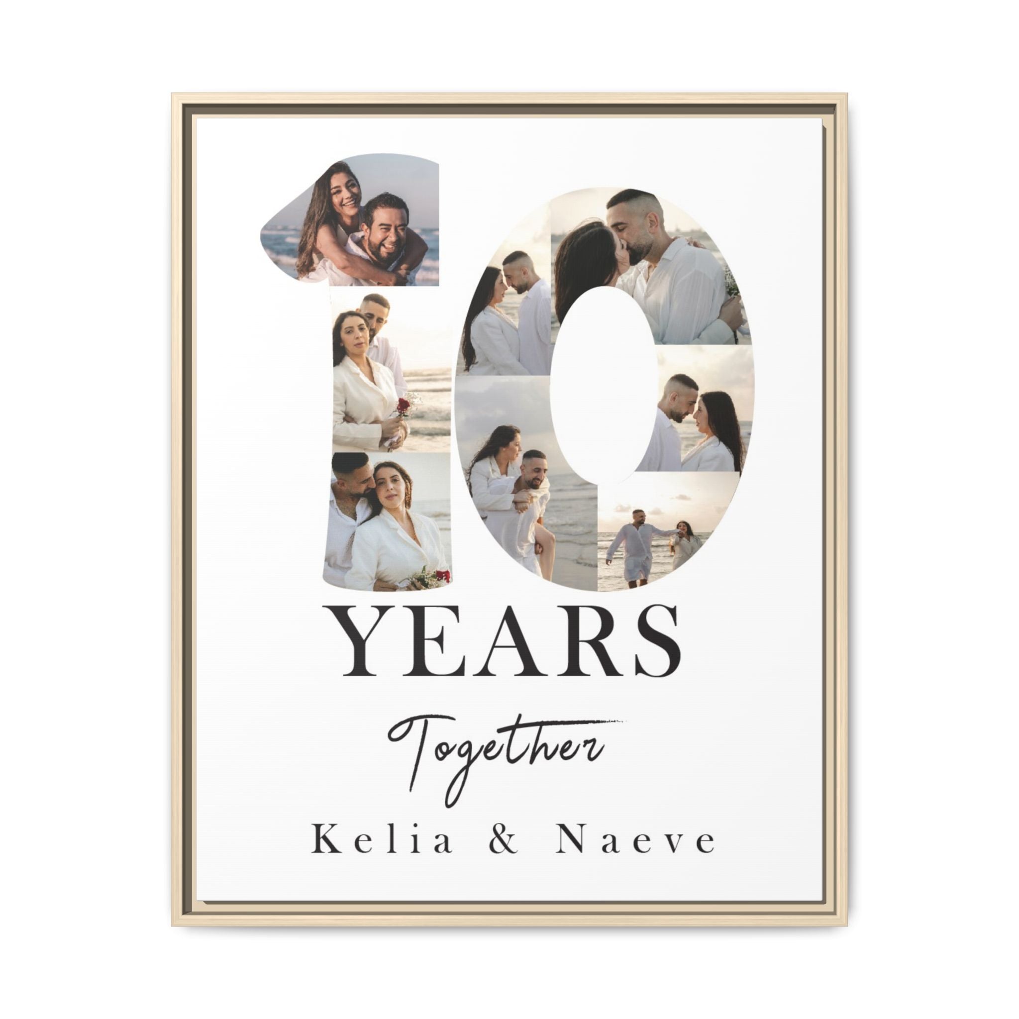 Years Together Framed Canvas Print | Anniversary Timeline Wall Art for Couples | Matte Canvas, Framed (Multi-color)