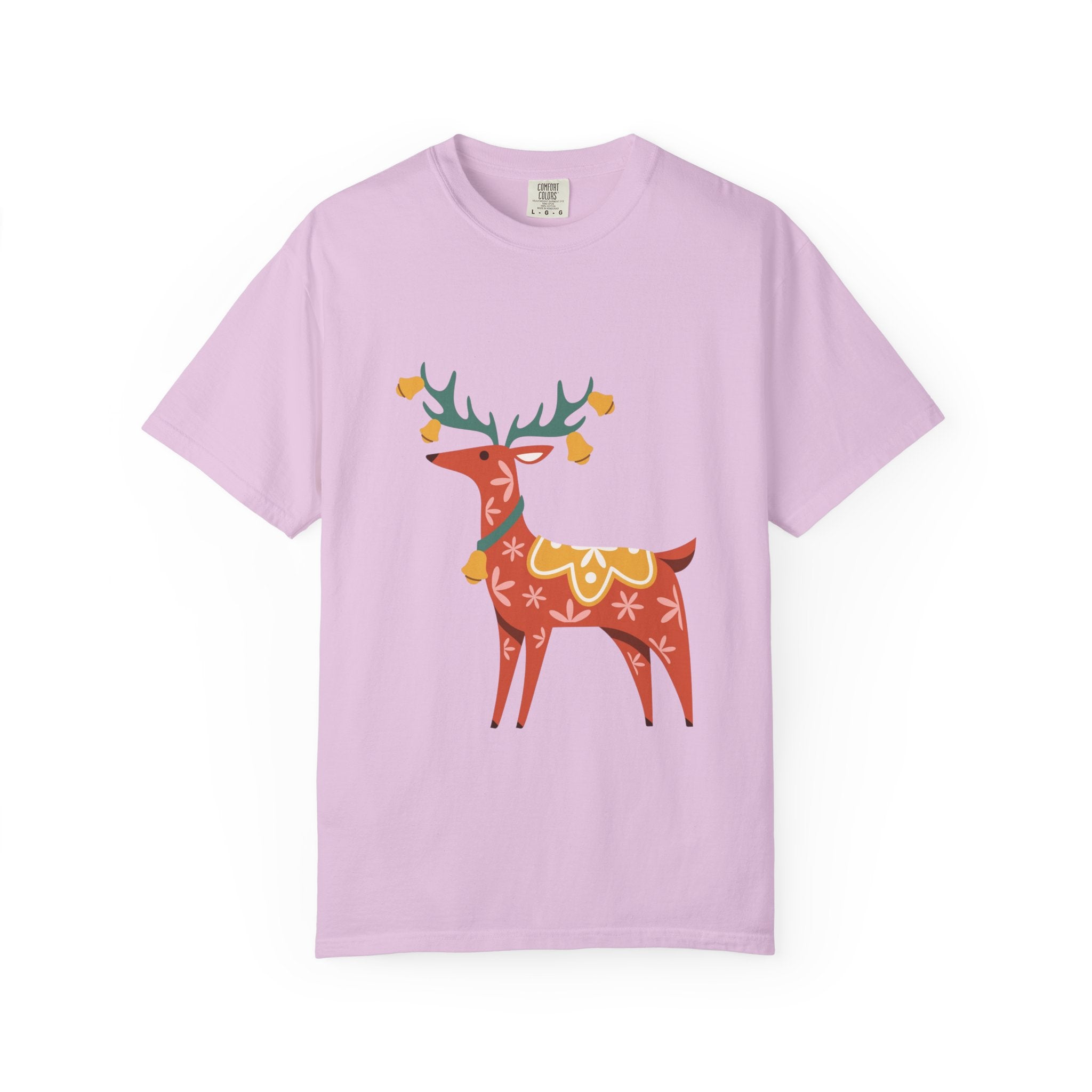Christmas Reindeer T Shirt | Scandinavian Holiday Graphic Tee for Men & Women Celebrate the season in comfort