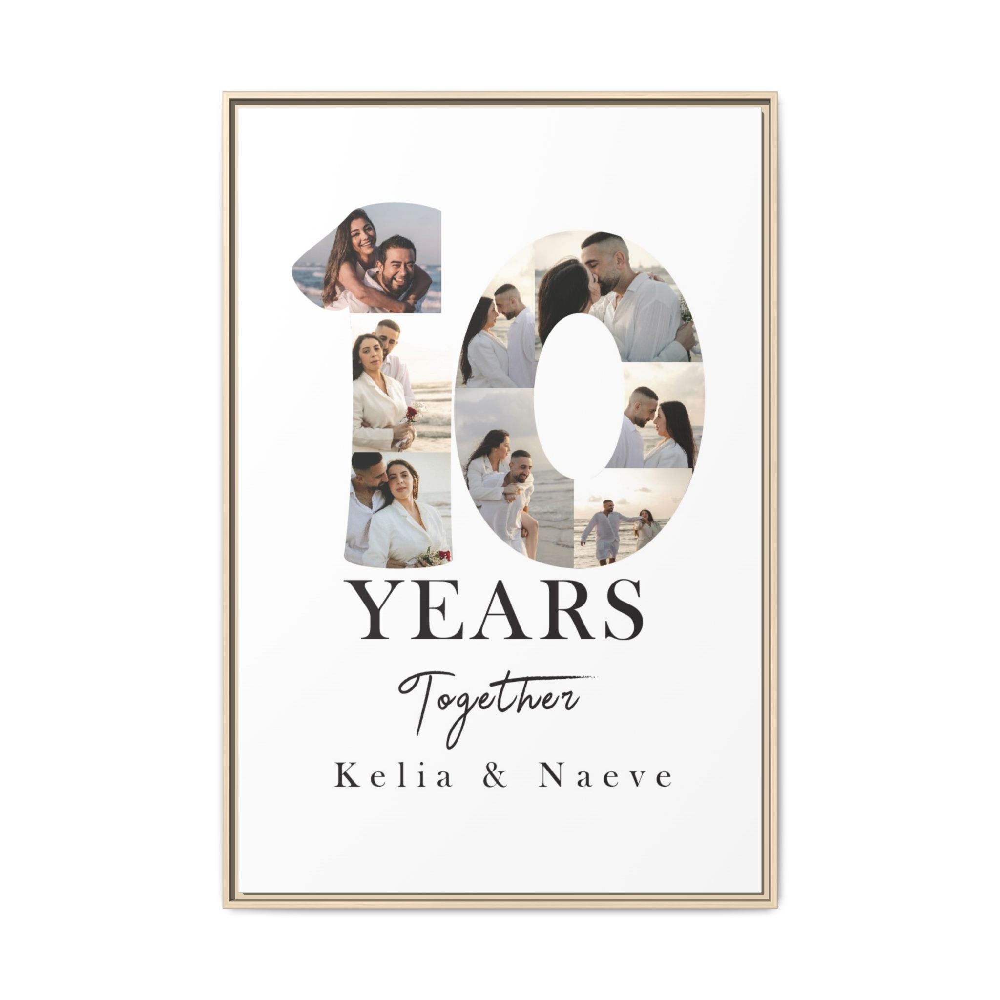 Years Together Framed Canvas Print | Anniversary Timeline Wall Art for Couples | Matte Canvas, Framed (Multi-color)