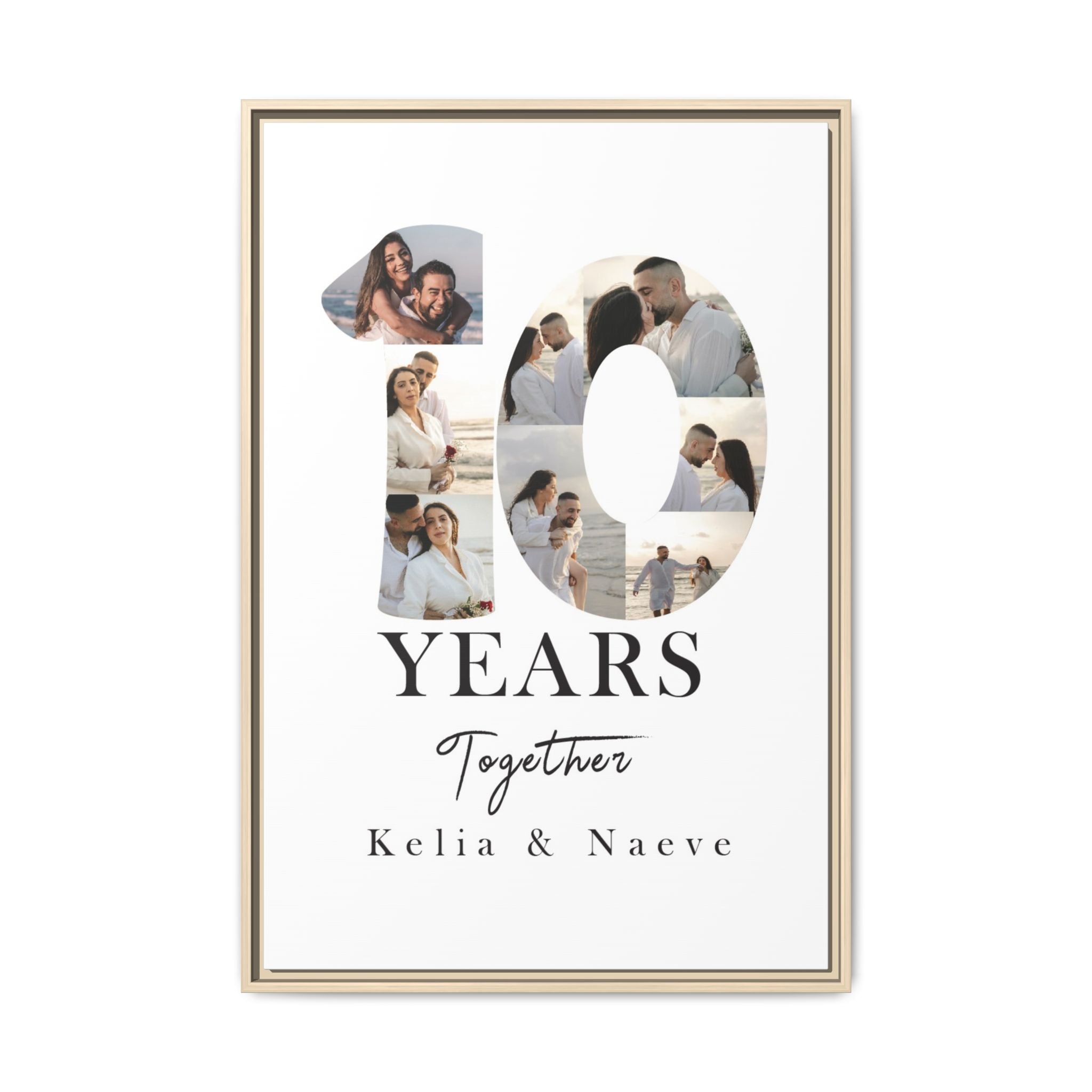Years Together Framed Canvas Print | Anniversary Timeline Wall Art for Couples | Matte Canvas, Framed (Multi-color)