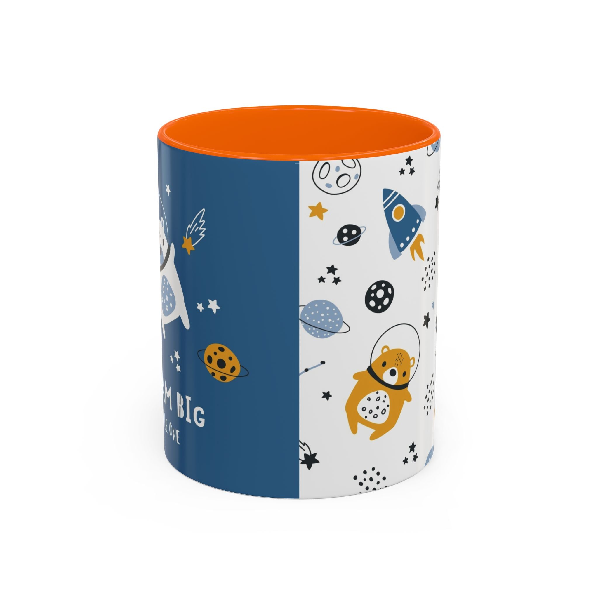 Space Bear Accent Coffee Mug | Cute Astronaut Teddy Cup with Dream Big Quote | 11oz 15oz Ceramic Gift