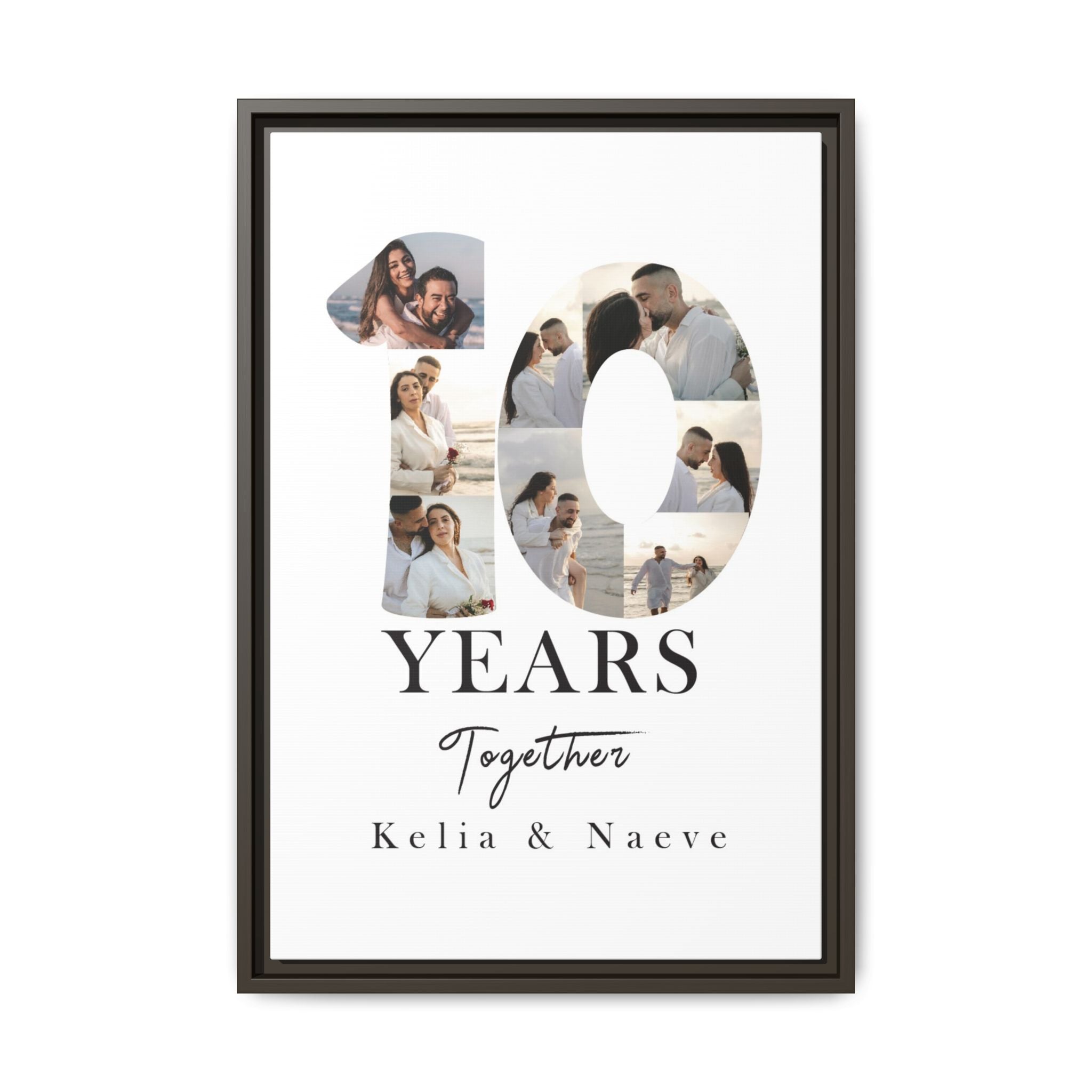 Years Together Framed Canvas Print | Anniversary Timeline Wall Art for Couples | Matte Canvas, Framed (Multi-color)