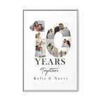 Years Together Framed Canvas Print | Anniversary Timeline Wall Art for Couples | Matte Canvas, Framed (Multi-color)