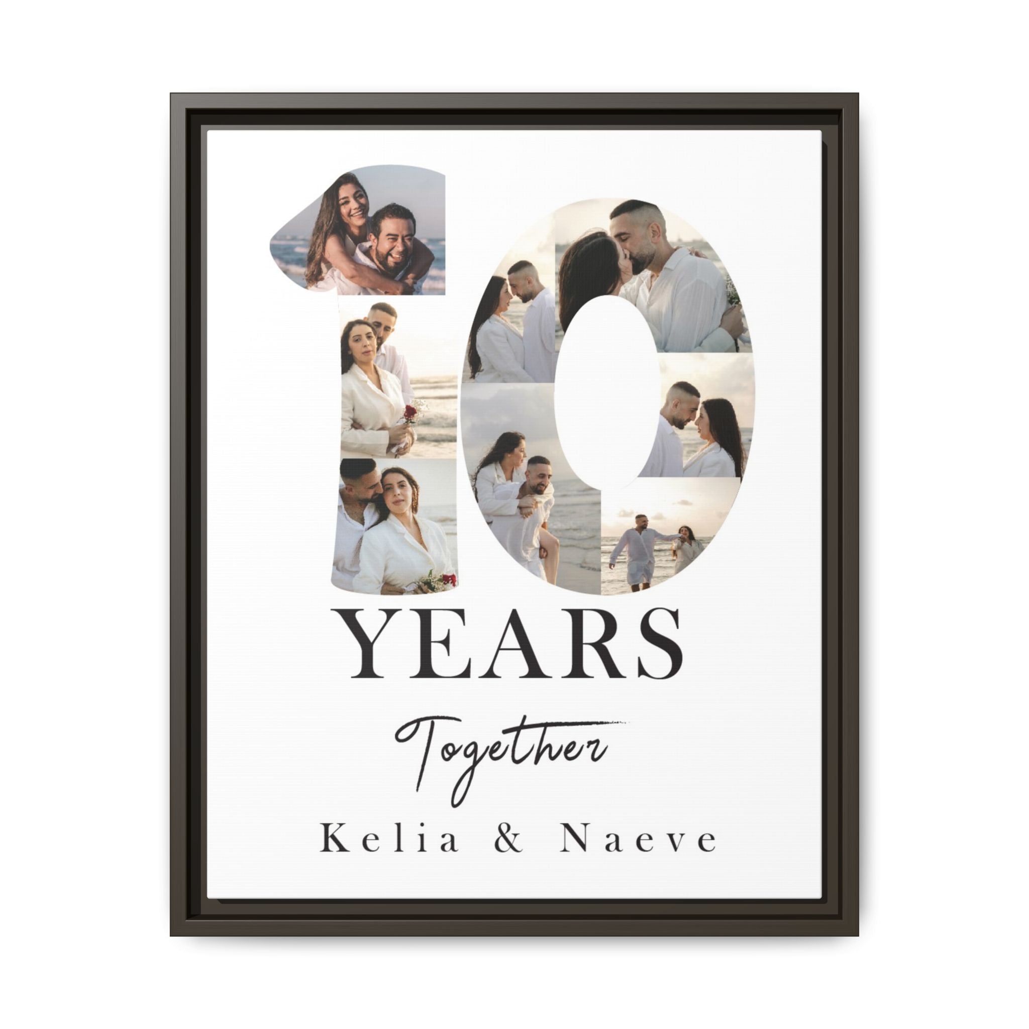 Years Together Framed Canvas Print | Anniversary Timeline Wall Art for Couples | Matte Canvas, Framed (Multi-color)