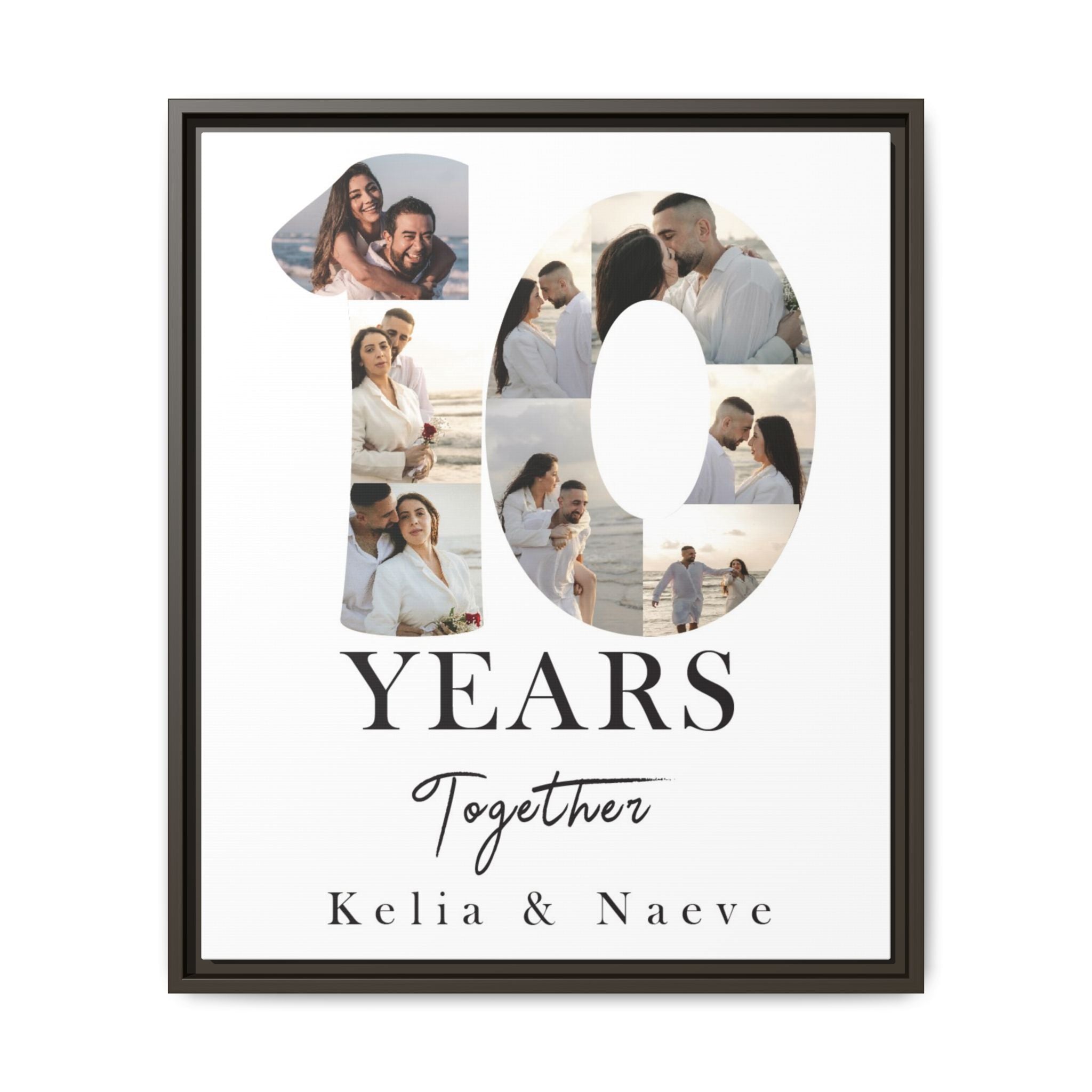 Years Together Framed Canvas Print | Anniversary Timeline Wall Art for Couples | Matte Canvas, Framed (Multi-color)