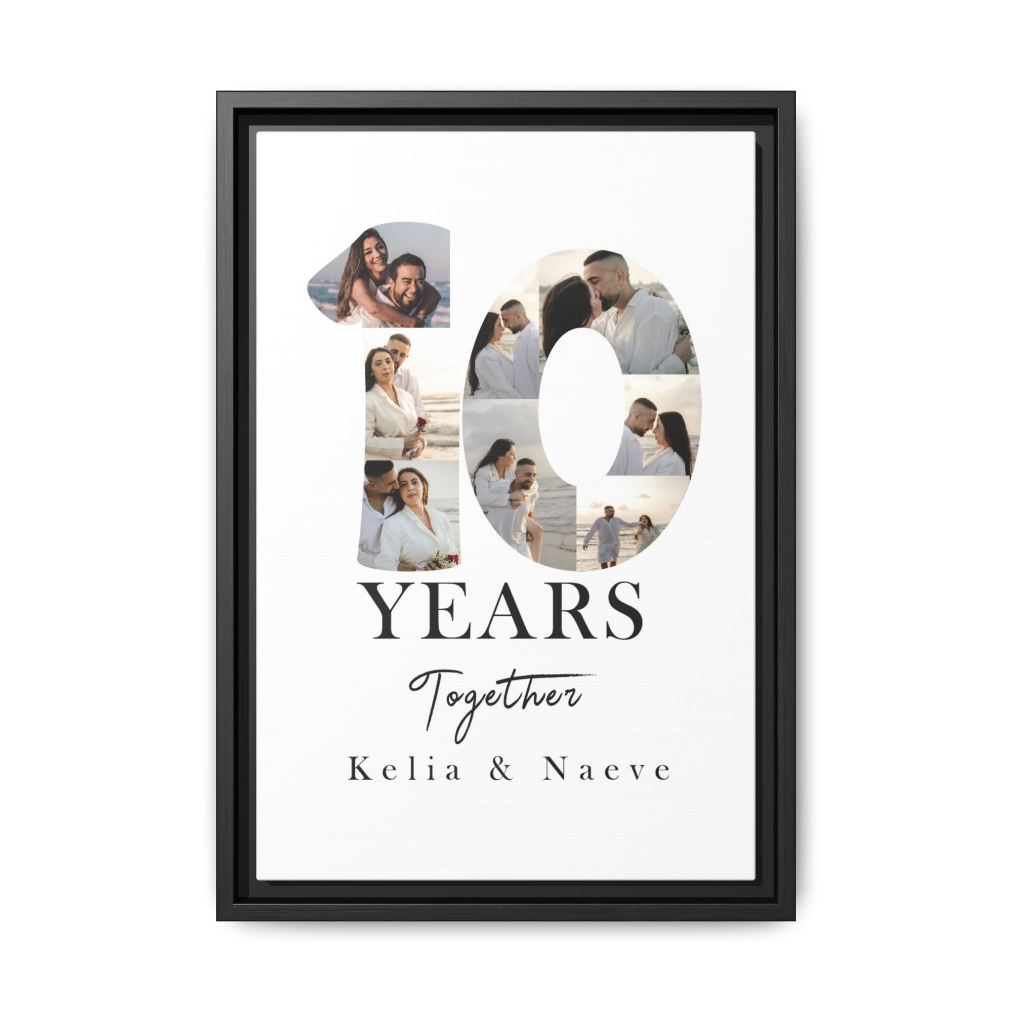 Years Together Framed Canvas Print | Anniversary Timeline Wall Art for Couples | Matte Canvas, Framed (Multi-color)