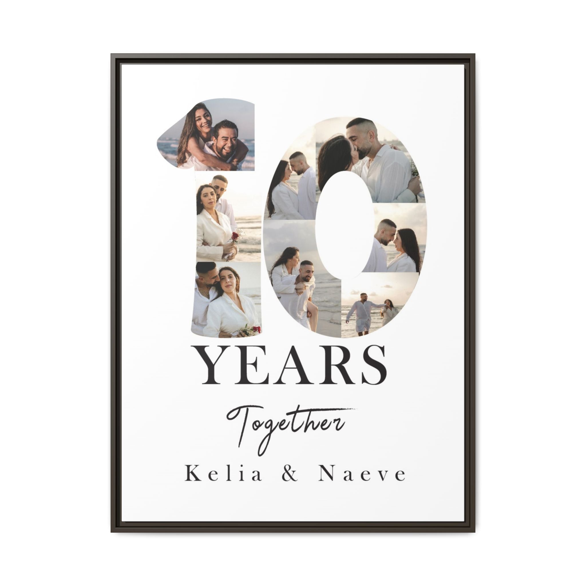 Years Together Framed Canvas Print | Anniversary Timeline Wall Art for Couples | Matte Canvas, Framed (Multi-color)