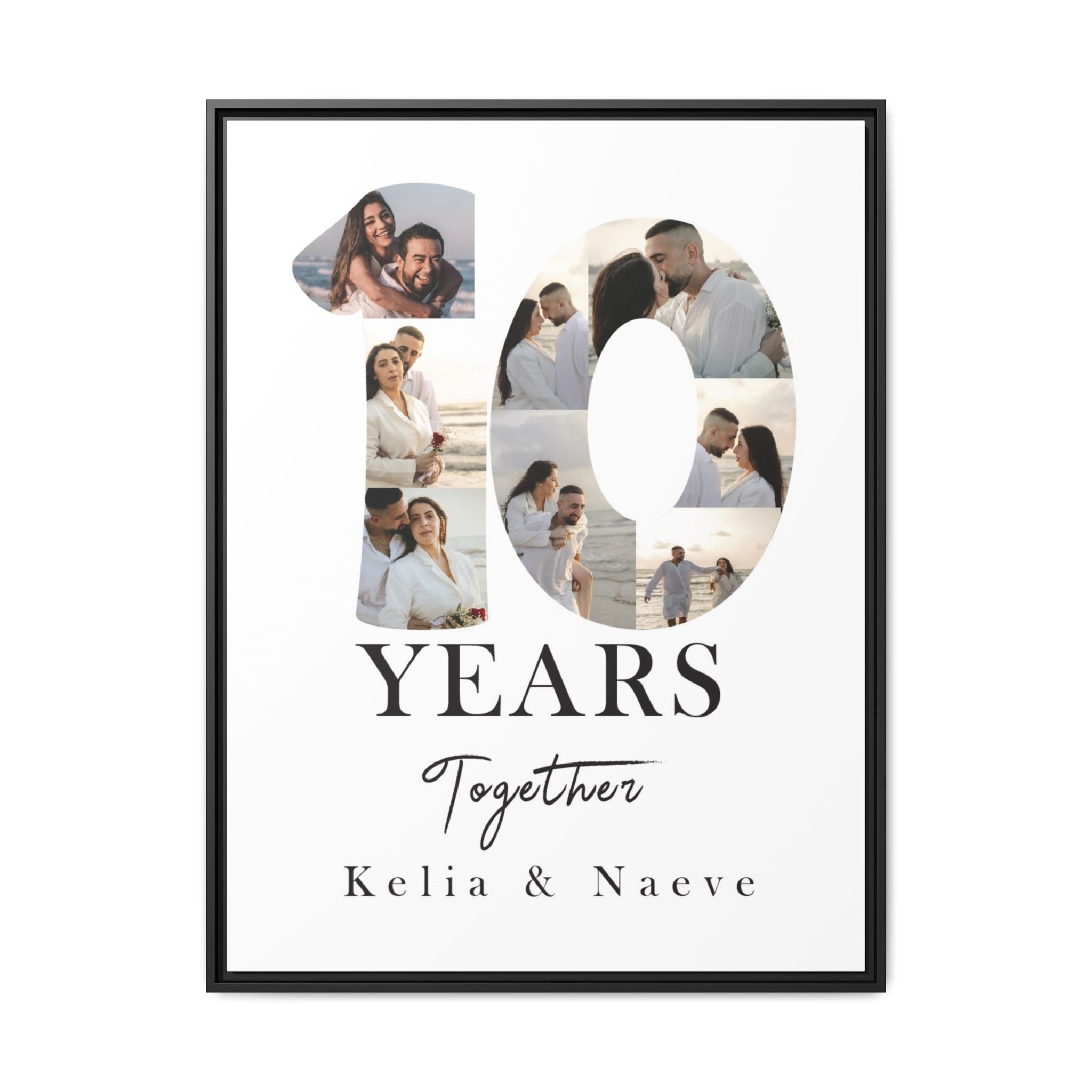 Years Together Framed Canvas Print | Anniversary Timeline Wall Art for Couples | Matte Canvas, Framed (Multi-color)