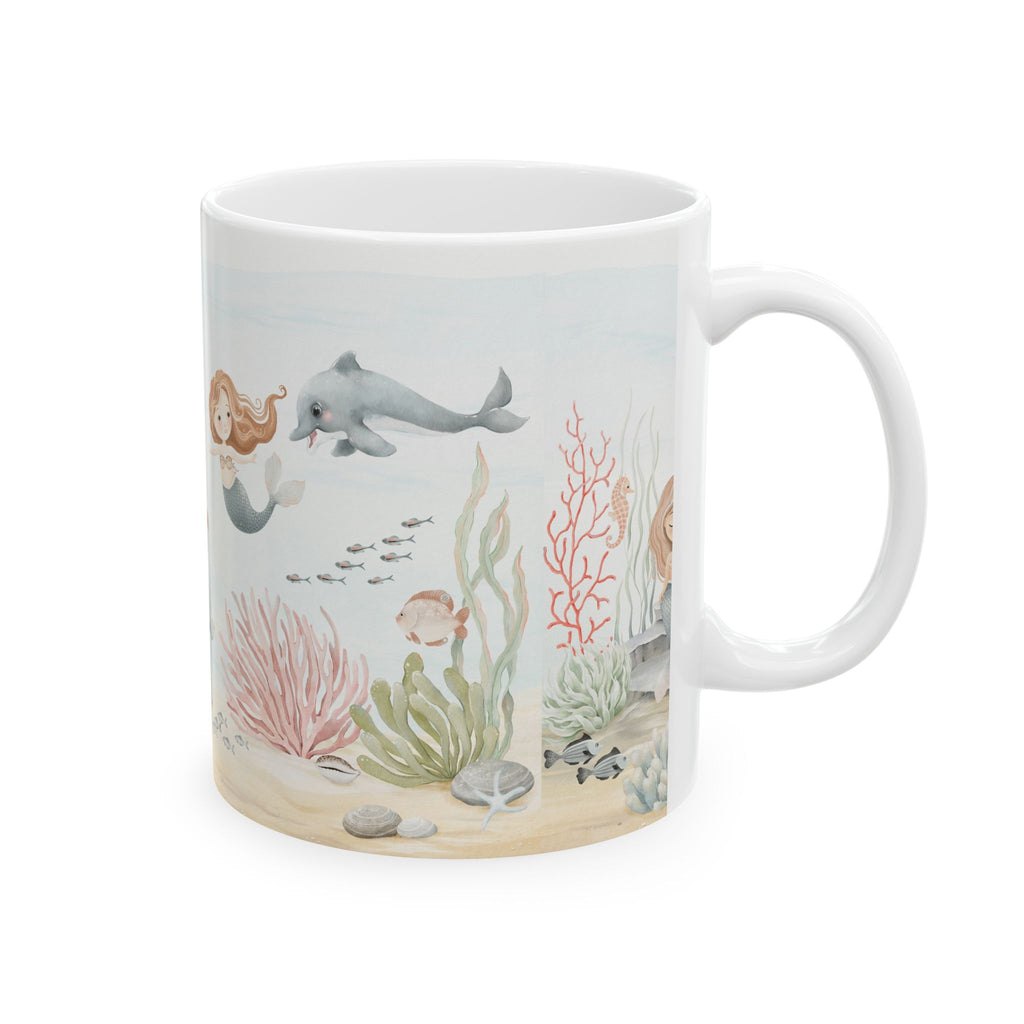 Mermaid Ocean Ceramic Mug | Cute Underwater Tea & Coffee Cup 11oz 15oz