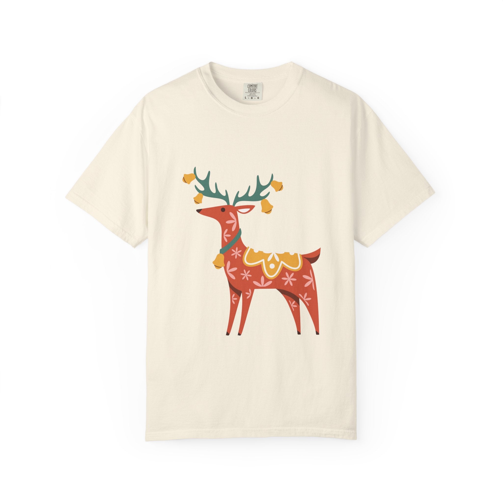 Christmas Reindeer T Shirt | Scandinavian Holiday Graphic Tee for Men & Women Celebrate the season in comfort