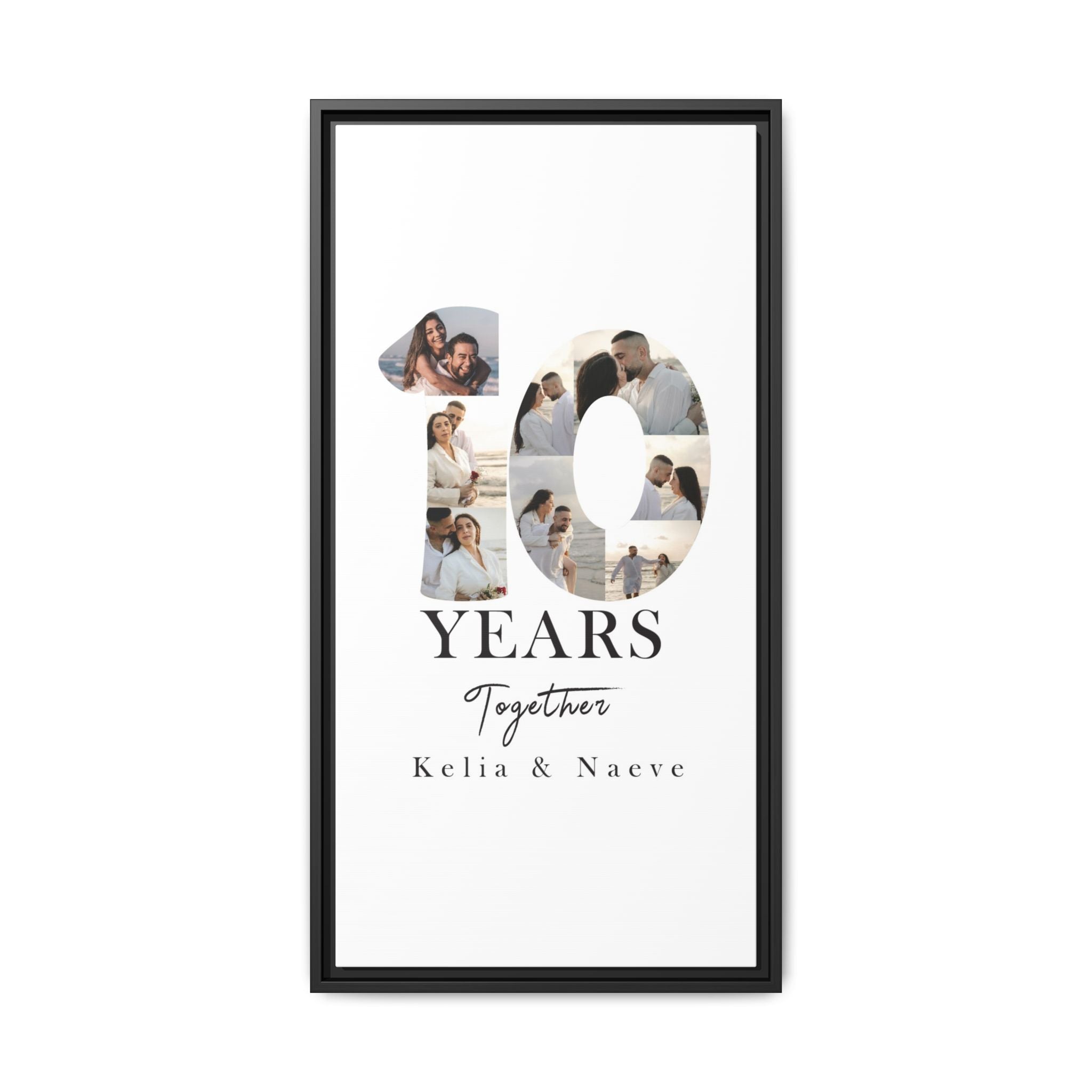 Years Together Framed Canvas Print | Anniversary Timeline Wall Art for Couples | Matte Canvas, Framed (Multi-color)
