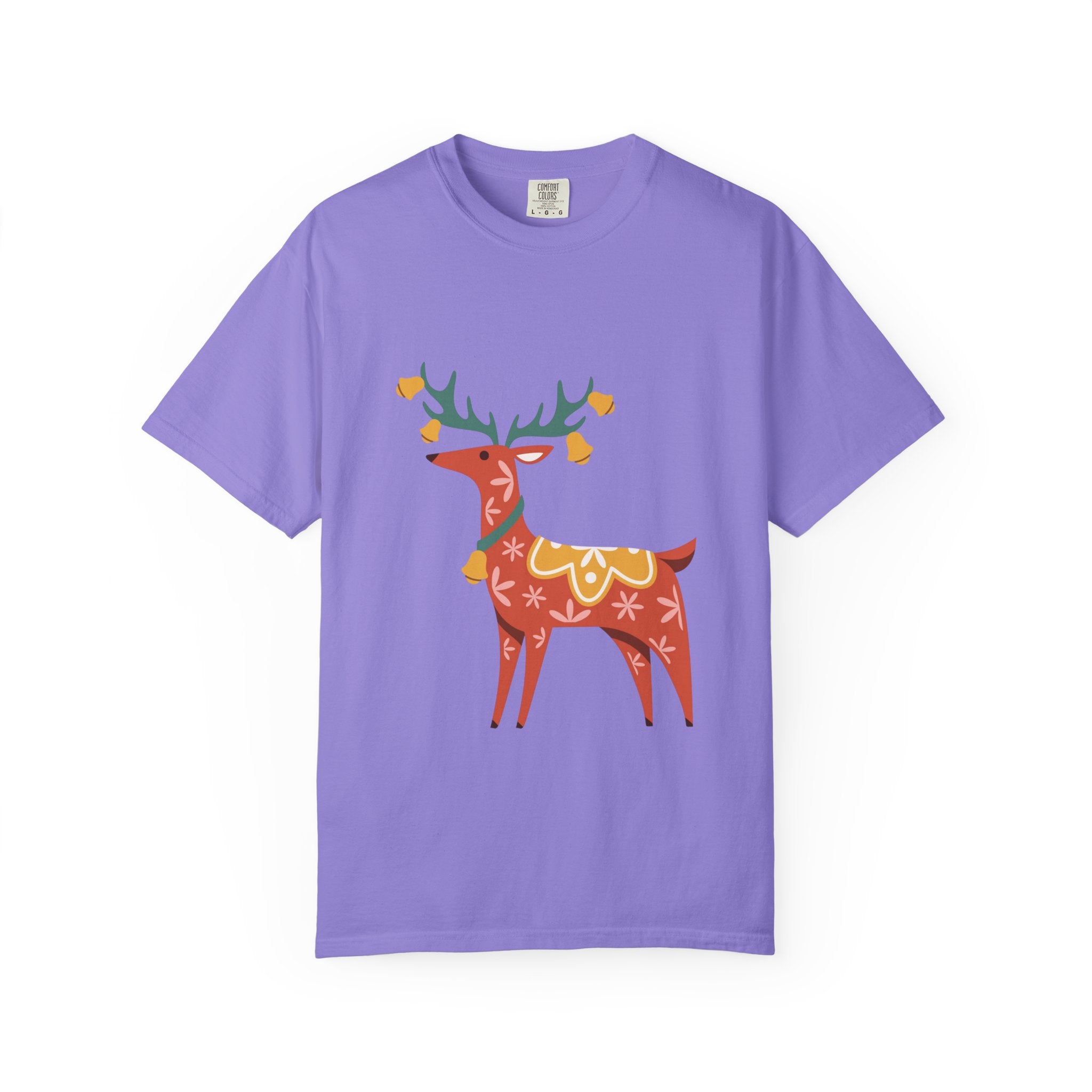 Christmas Reindeer T Shirt | Scandinavian Holiday Graphic Tee for Men & Women Celebrate the season in comfort