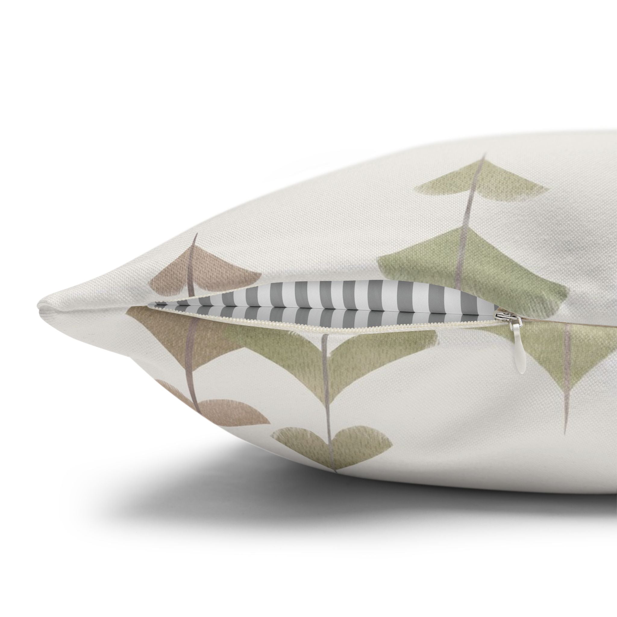 Woodland Deer Square Pillow Cover | Soft Green Forest Decorative Cushion Case for Nursery & Cabin Decor