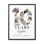 Years Together Framed Canvas Print | Anniversary Timeline Wall Art for Couples | Matte Canvas, Framed (Multi-color)