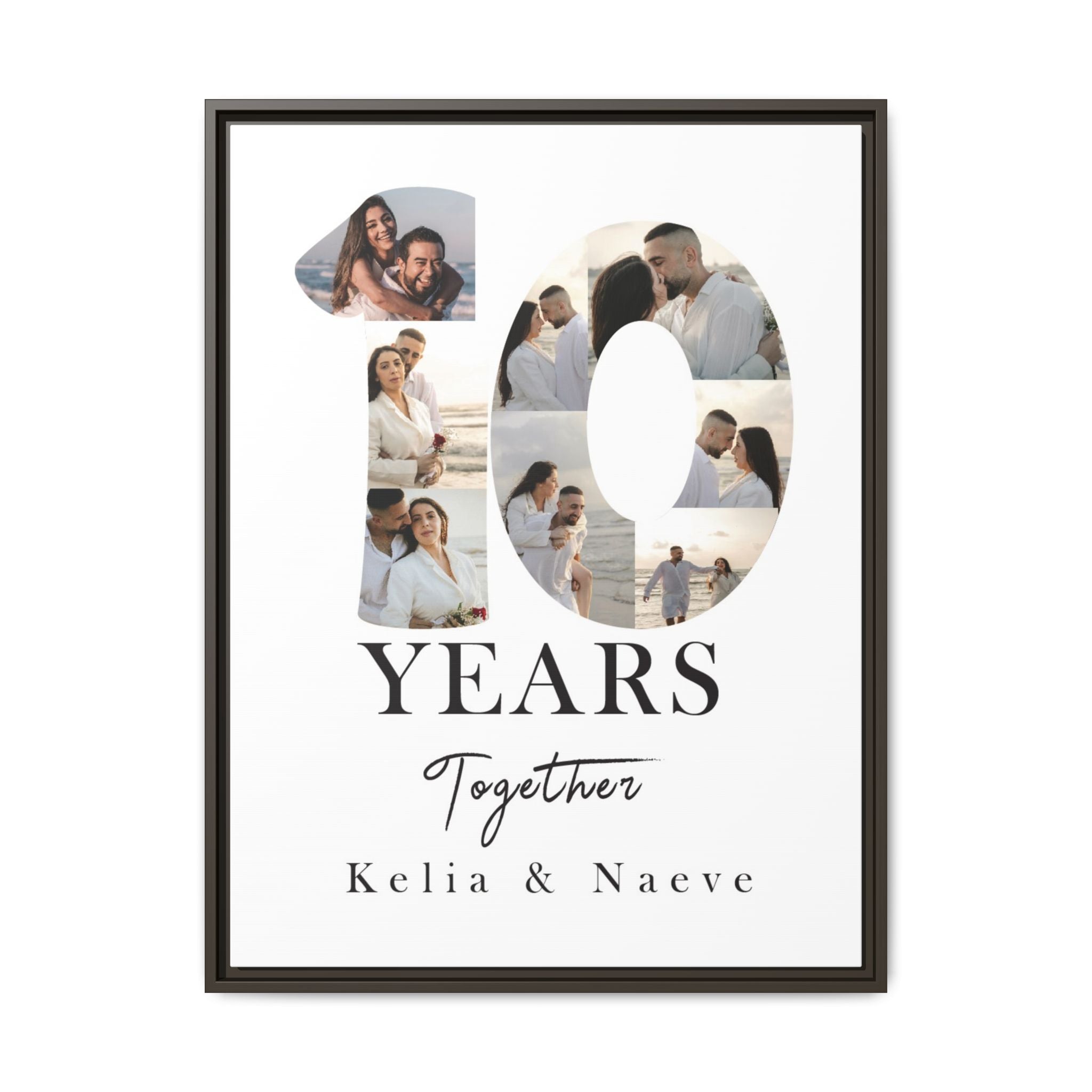 Years Together Framed Canvas Print | Anniversary Timeline Wall Art for Couples | Matte Canvas, Framed (Multi-color)