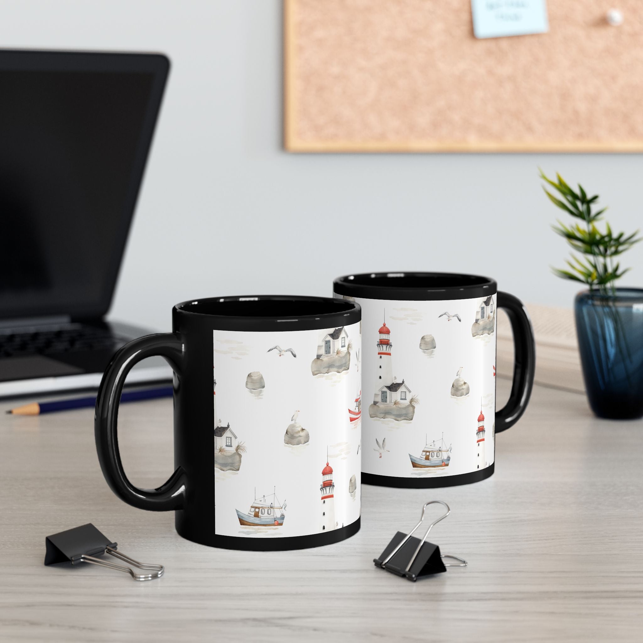 Lighthouse Coastal Mug | Nautical Seaside Tea & Coffee Cup 11oz 15oz