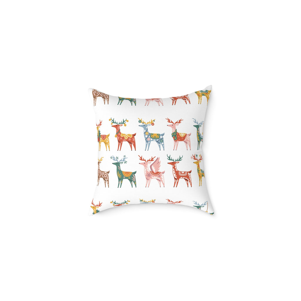 Christmas Deer Gingerbread Pillow Cover | Cute Fairytale Holiday Throw Pillow Case