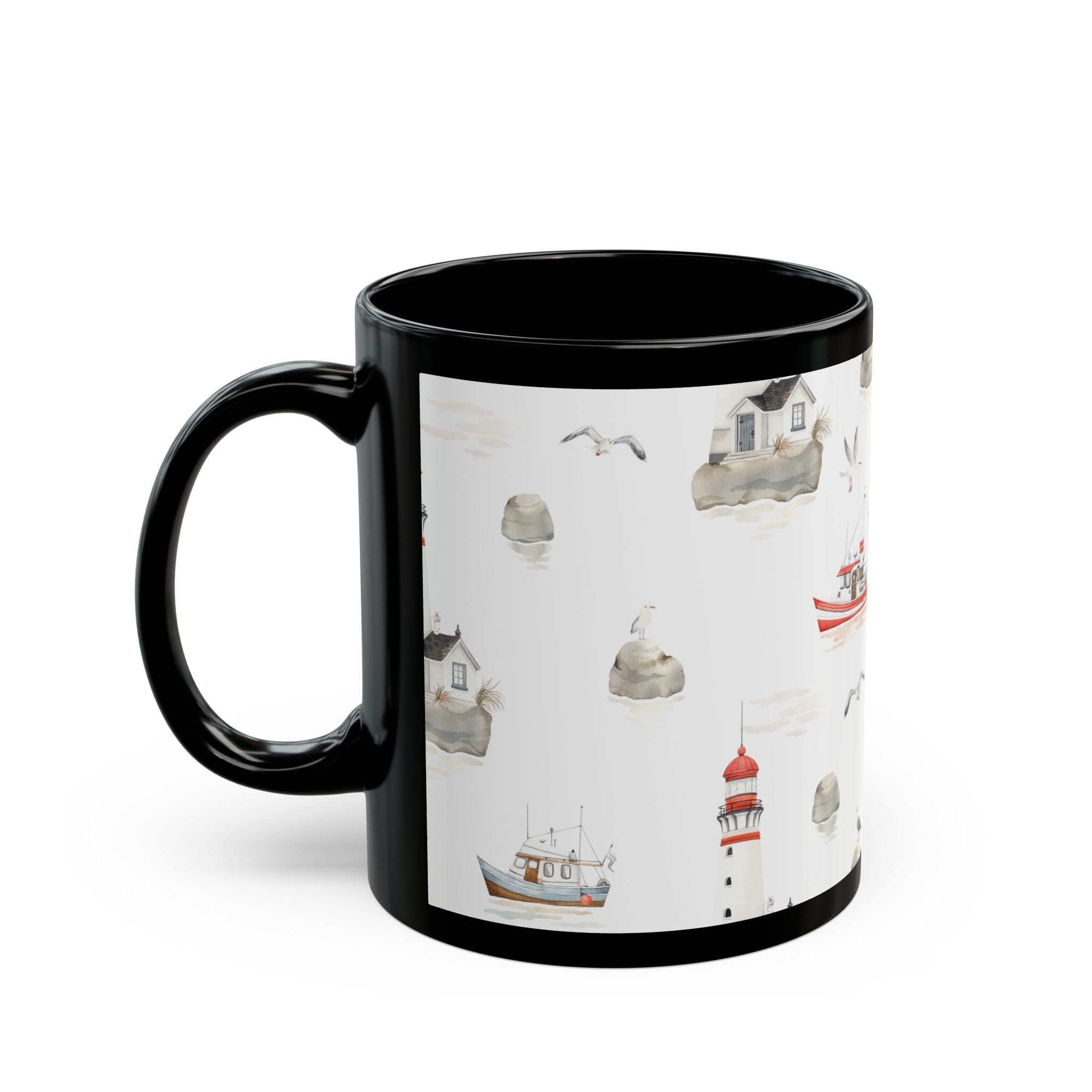 Lighthouse Coastal Mug | Nautical Seaside Tea & Coffee Cup 11oz 15oz