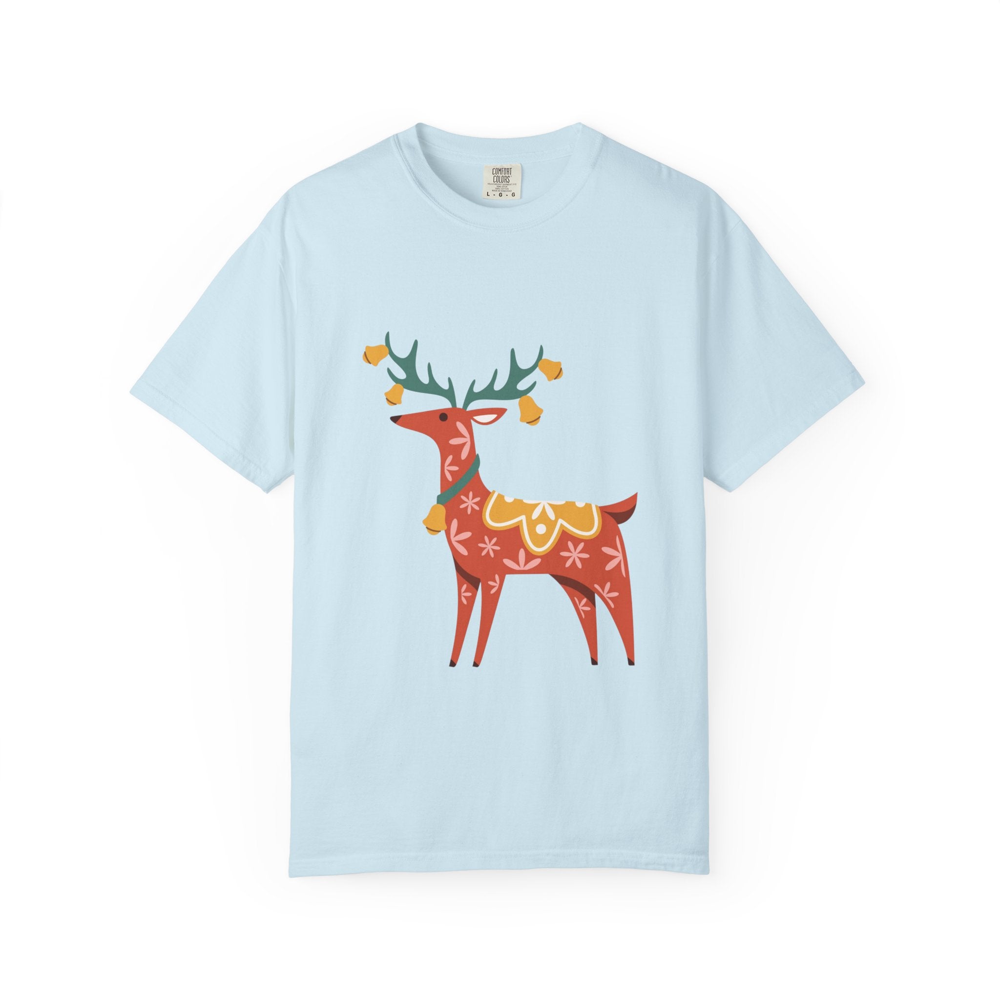 Christmas Reindeer T Shirt | Scandinavian Holiday Graphic Tee for Men & Women Celebrate the season in comfort