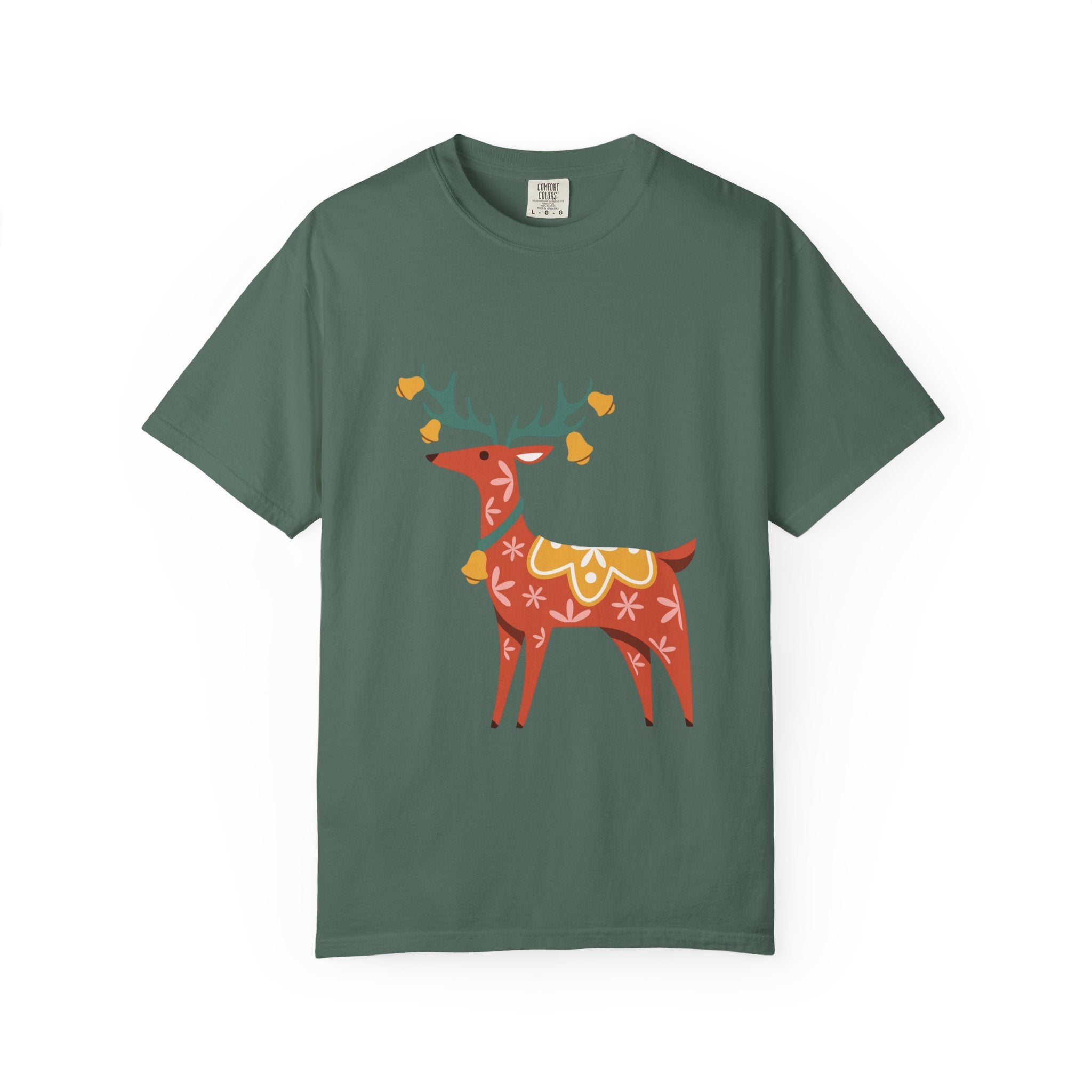 Christmas Reindeer T Shirt | Scandinavian Holiday Graphic Tee for Men & Women Celebrate the season in comfort