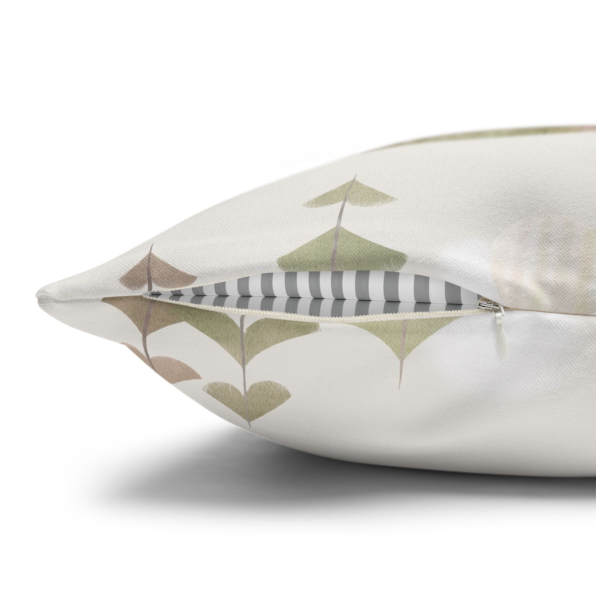 Woodland Deer Square Pillow Cover | Soft Green Forest Decorative Cushion Case for Nursery & Cabin Decor