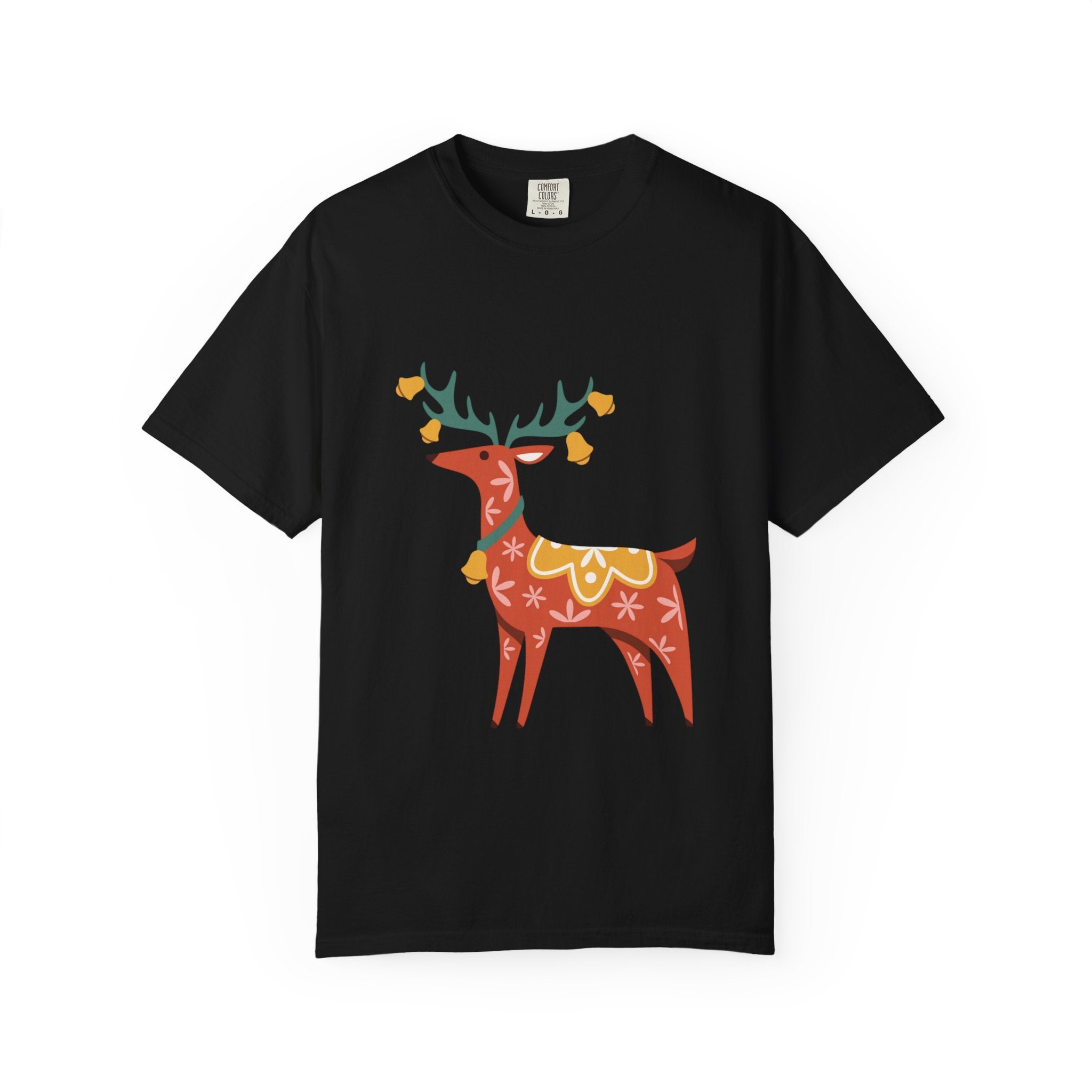 Christmas Reindeer T Shirt | Scandinavian Holiday Graphic Tee for Men & Women Celebrate the season in comfort