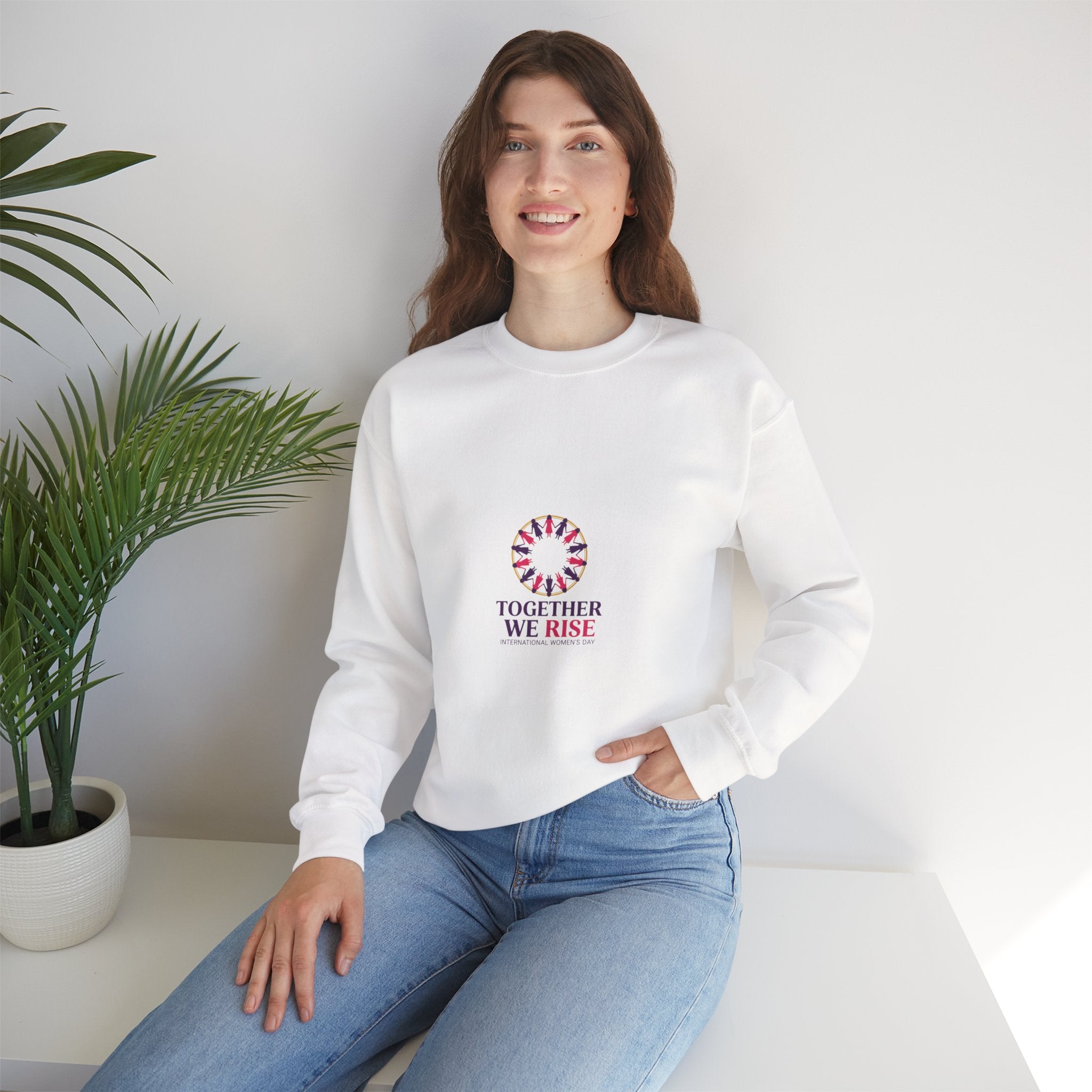 Together We Rise Sweatshirt | IWD Typography, Feminist Empowerment