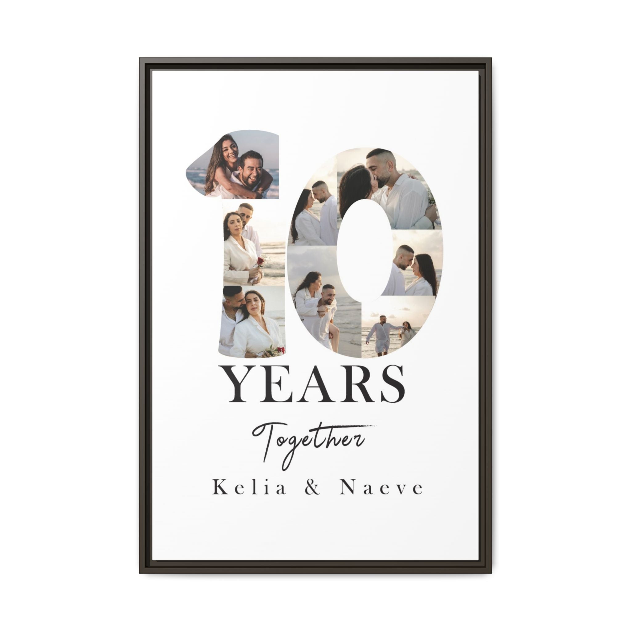Years Together Framed Canvas Print | Anniversary Timeline Wall Art for Couples | Matte Canvas, Framed (Multi-color)