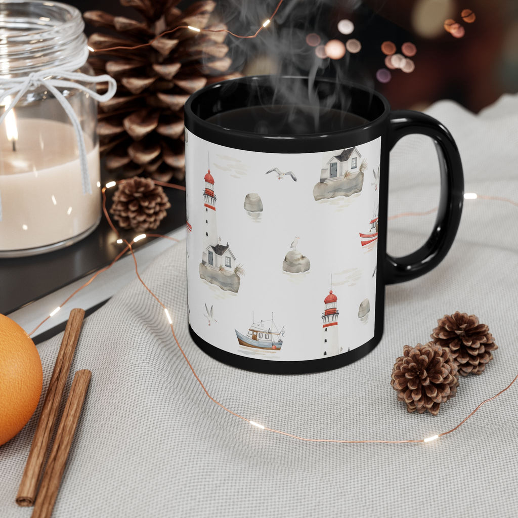 Lighthouse Coastal Mug | Nautical Seaside Tea & Coffee Cup 11oz 15oz