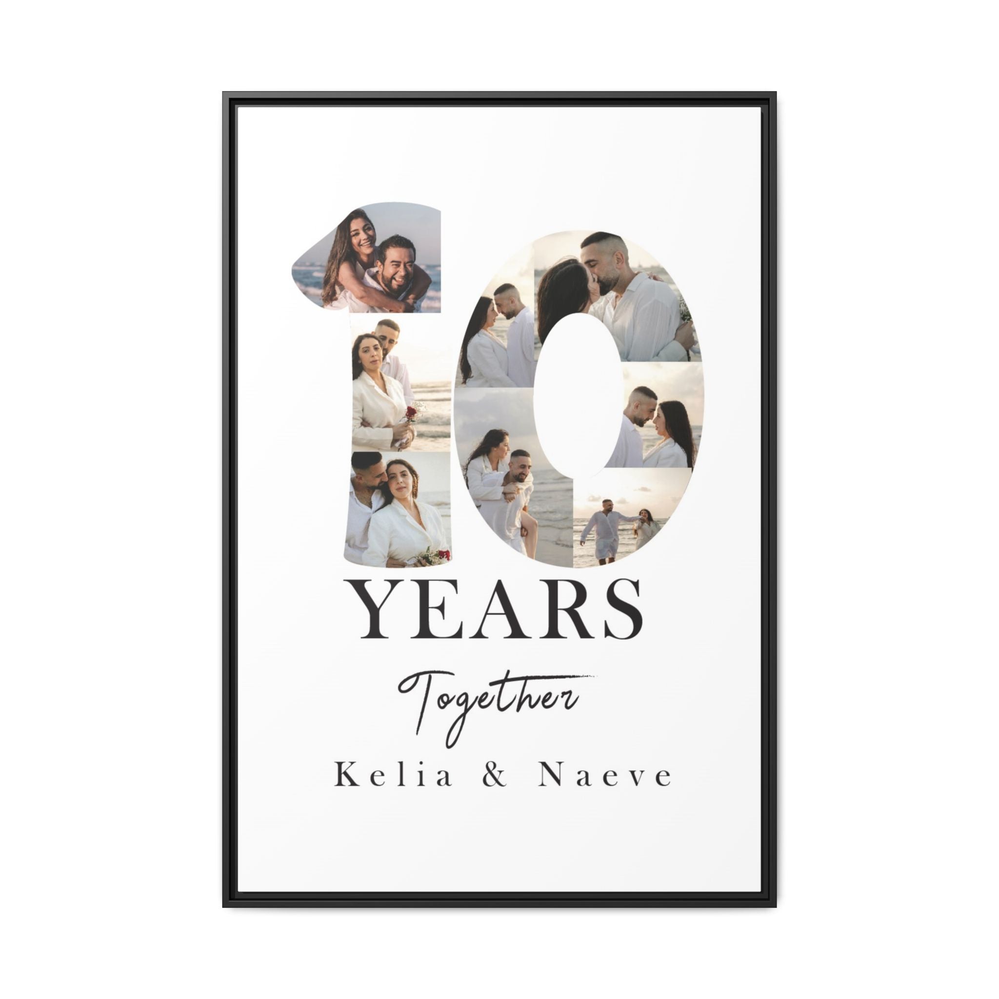 Years Together Framed Canvas Print | Anniversary Timeline Wall Art for Couples | Matte Canvas, Framed (Multi-color)