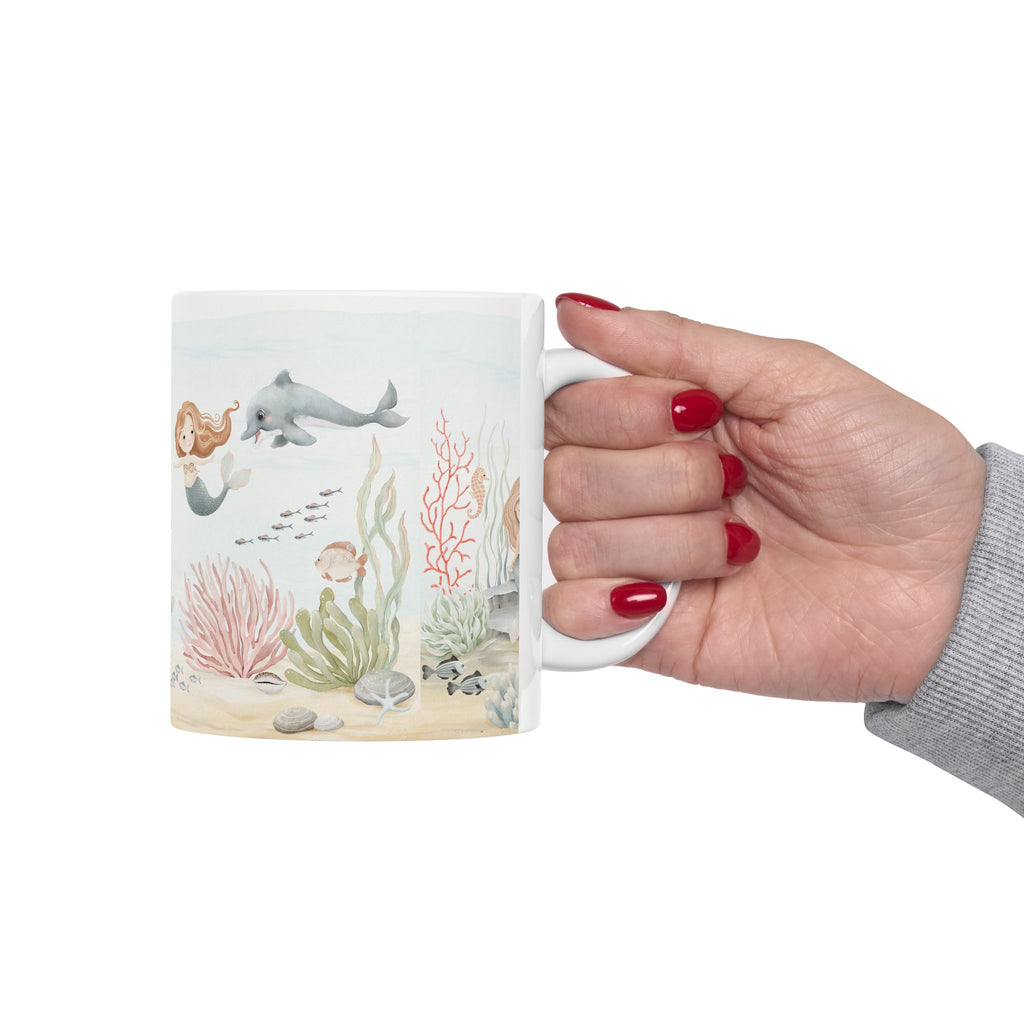 Mermaid Ocean Ceramic Mug | Cute Underwater Tea & Coffee Cup 11oz 15oz