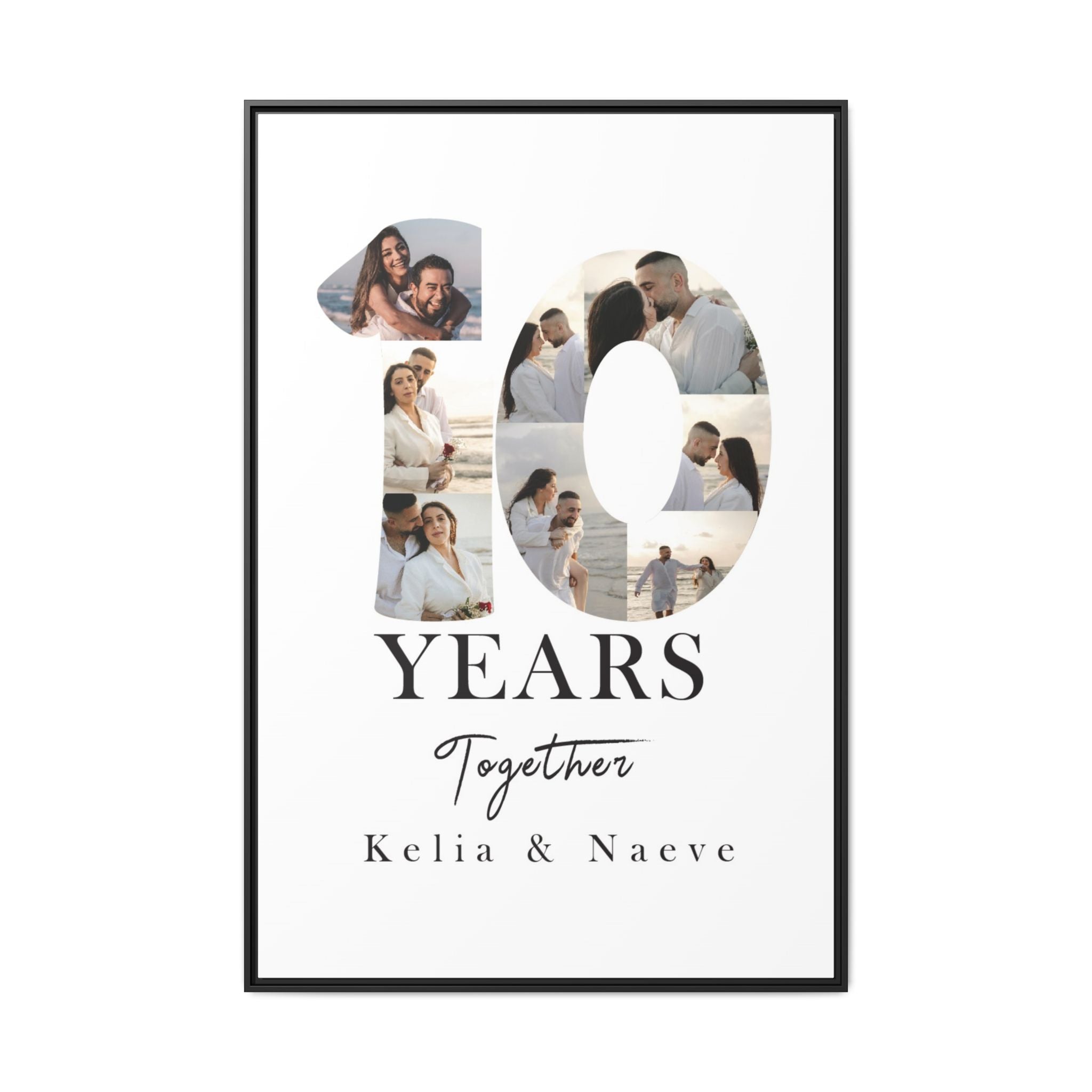 Years Together Framed Canvas Print | Anniversary Timeline Wall Art for Couples | Matte Canvas, Framed (Multi-color)