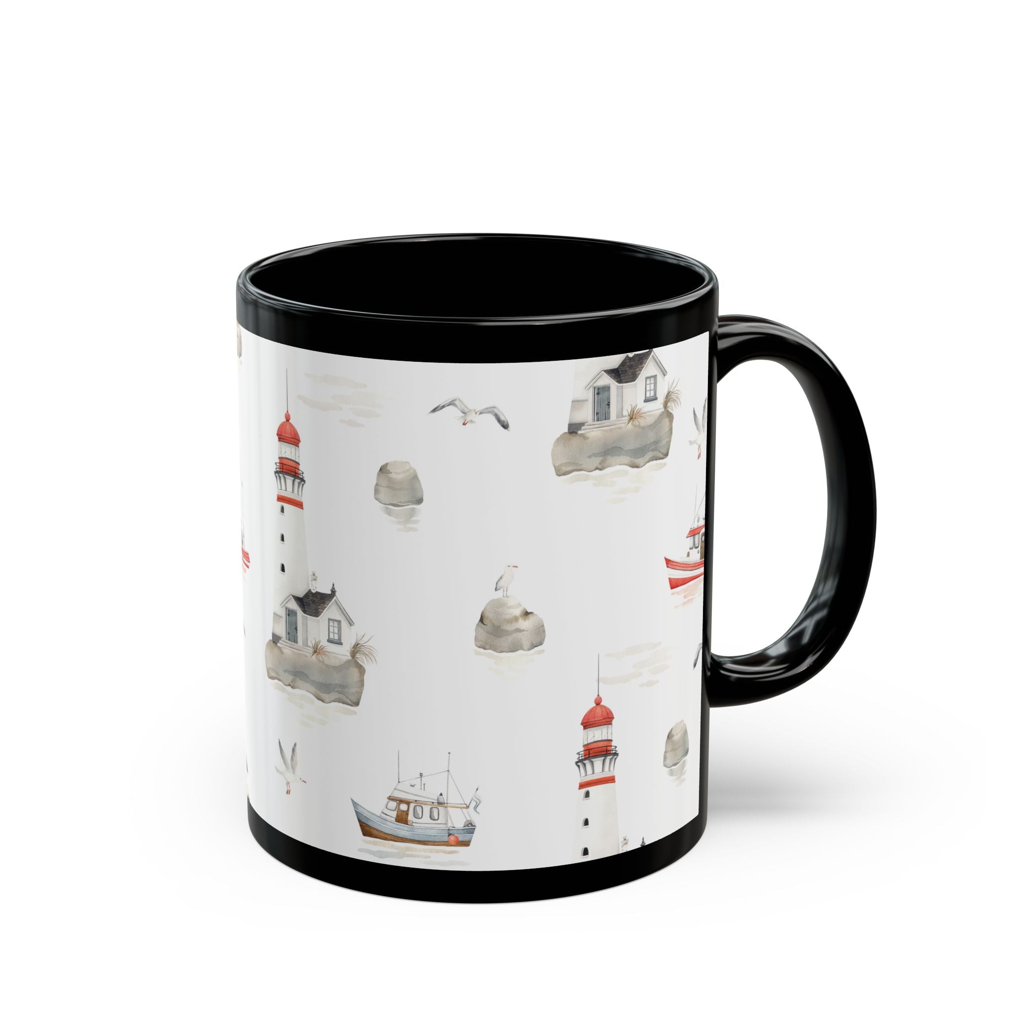 Lighthouse Coastal Mug | Nautical Seaside Tea & Coffee Cup 11oz 15oz