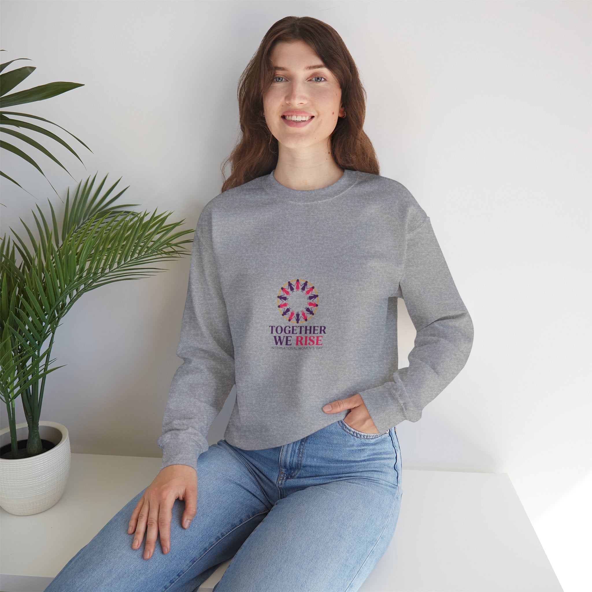 Together We Rise Sweatshirt | IWD Typography, Feminist Empowerment