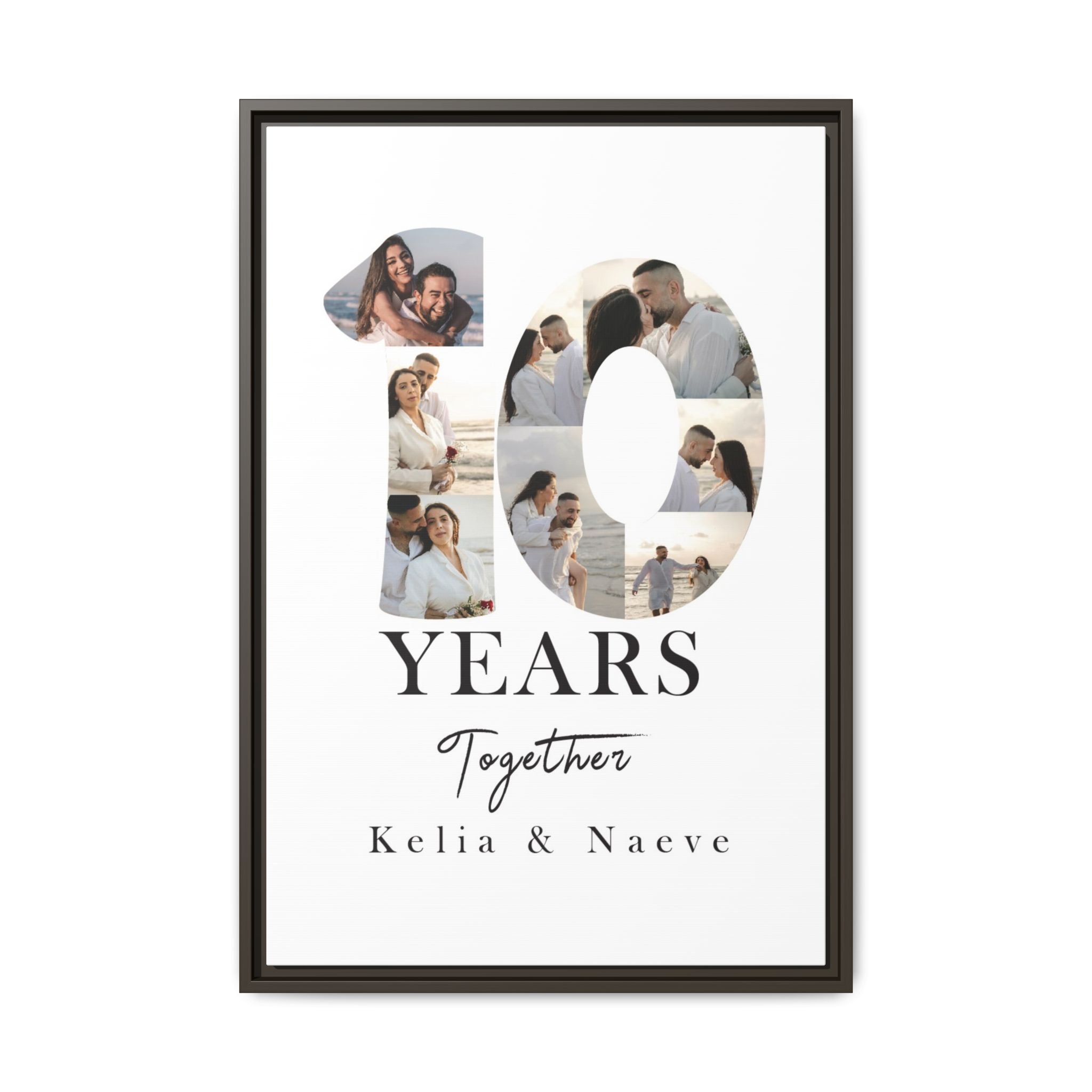 Years Together Framed Canvas Print | Anniversary Timeline Wall Art for Couples | Matte Canvas, Framed (Multi-color)