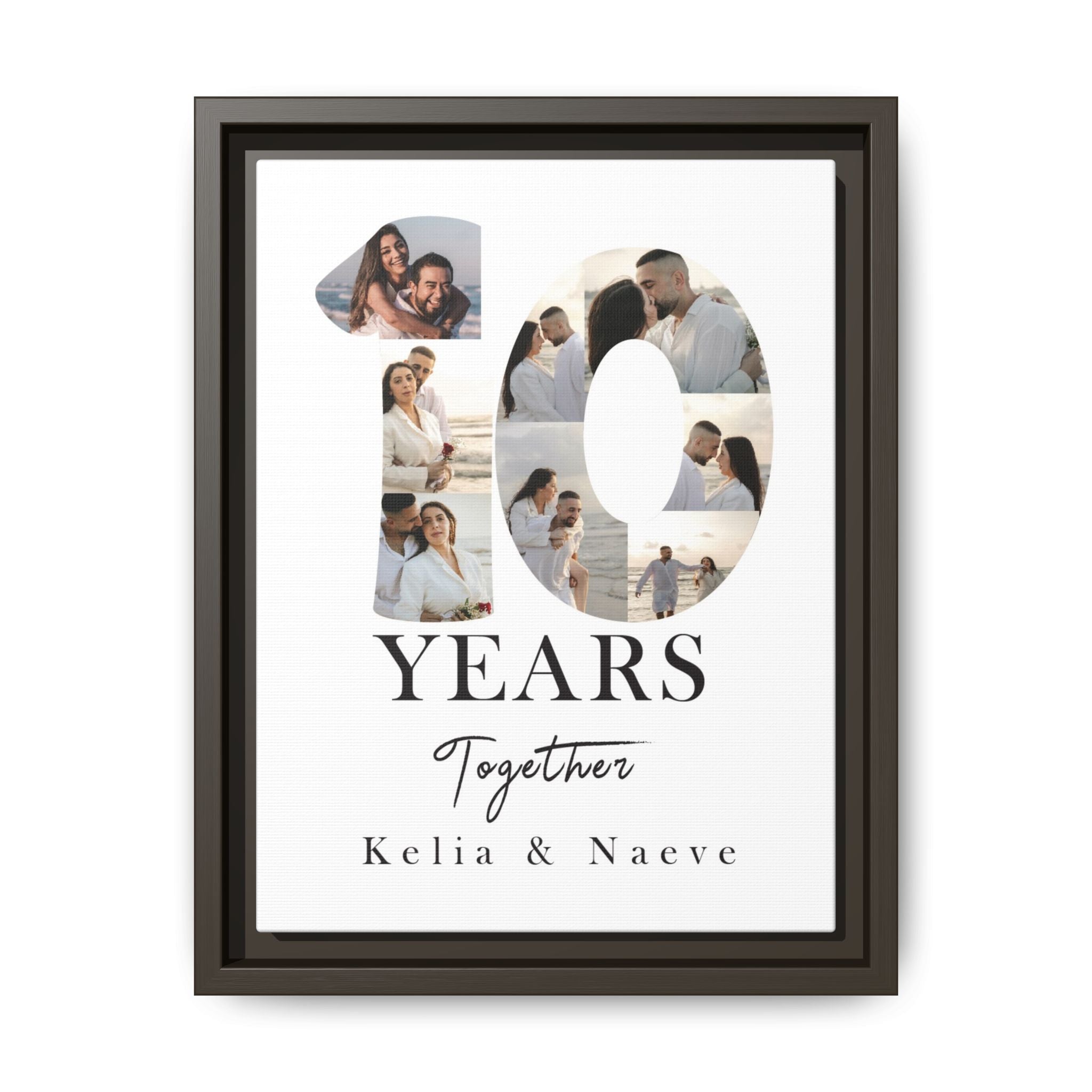 Years Together Framed Canvas Print | Anniversary Timeline Wall Art for Couples | Matte Canvas, Framed (Multi-color)