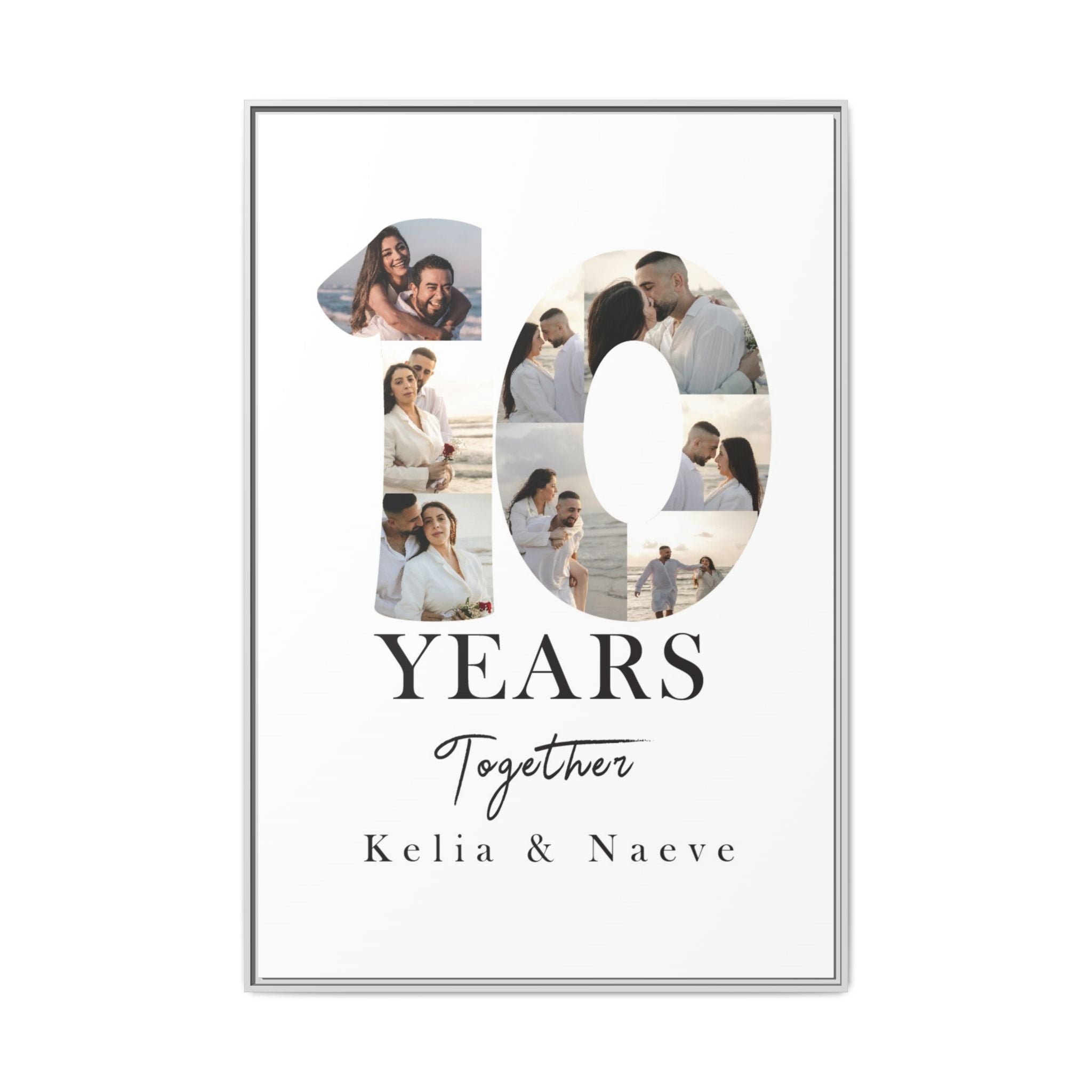 Years Together Framed Canvas Print | Anniversary Timeline Wall Art for Couples | Matte Canvas, Framed (Multi-color)