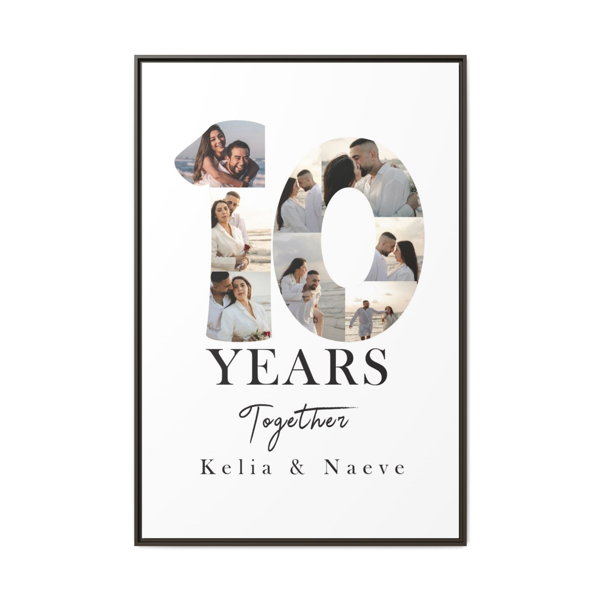 Years Together Framed Canvas Print | Anniversary Timeline Wall Art for Couples | Matte Canvas, Framed (Multi-color)